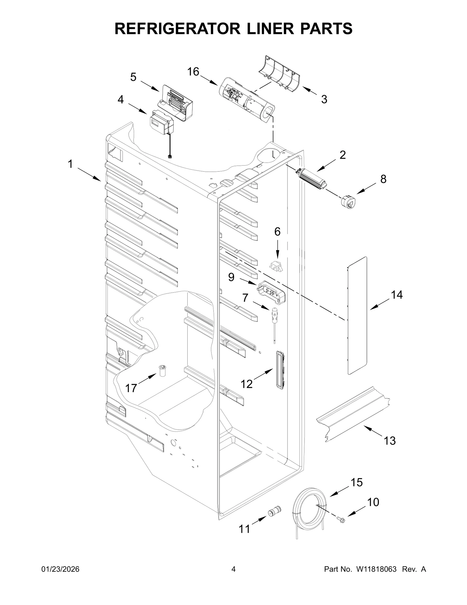REFRIGERATOR LINER PARTS