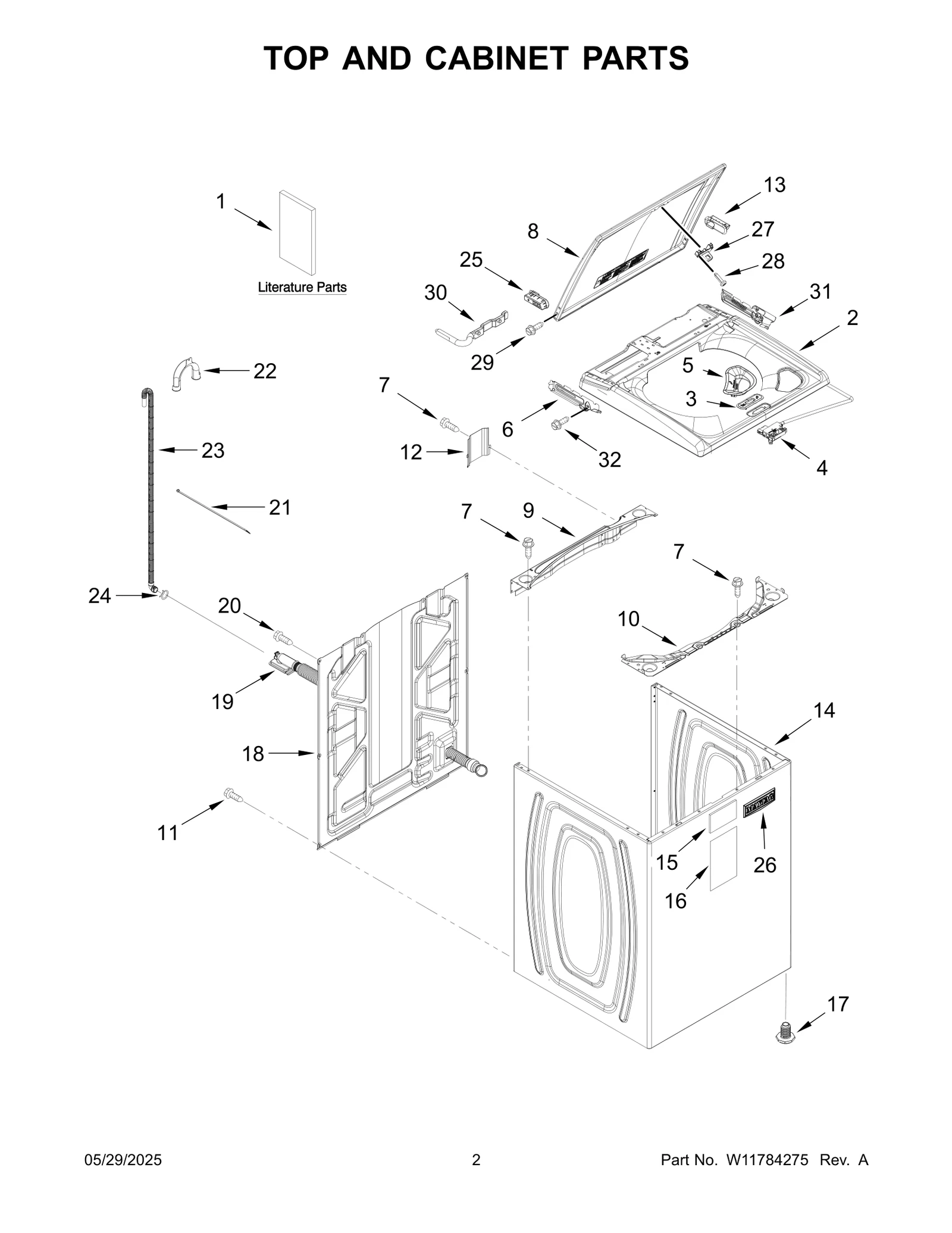 TOP AND CABINET PARTS
