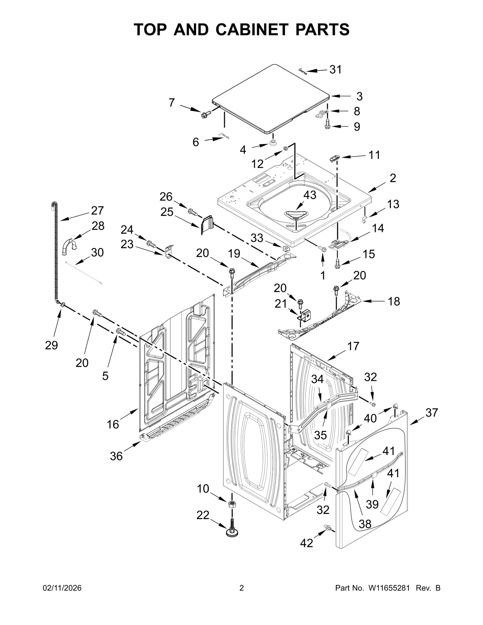 TOP AND CABINET PARTS
