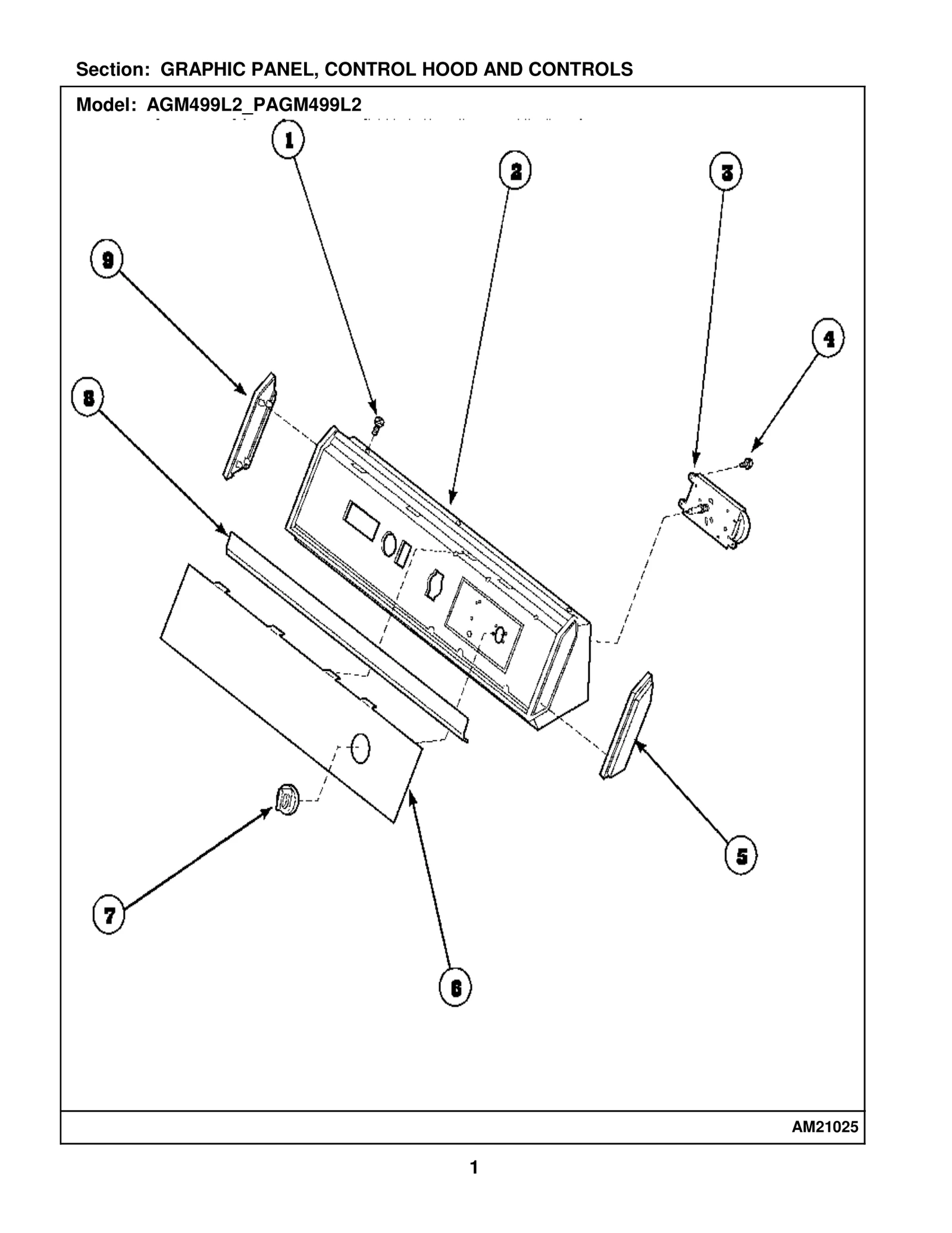GRAPHIC PANEL, CONTROL HOOD AND CONTROLS