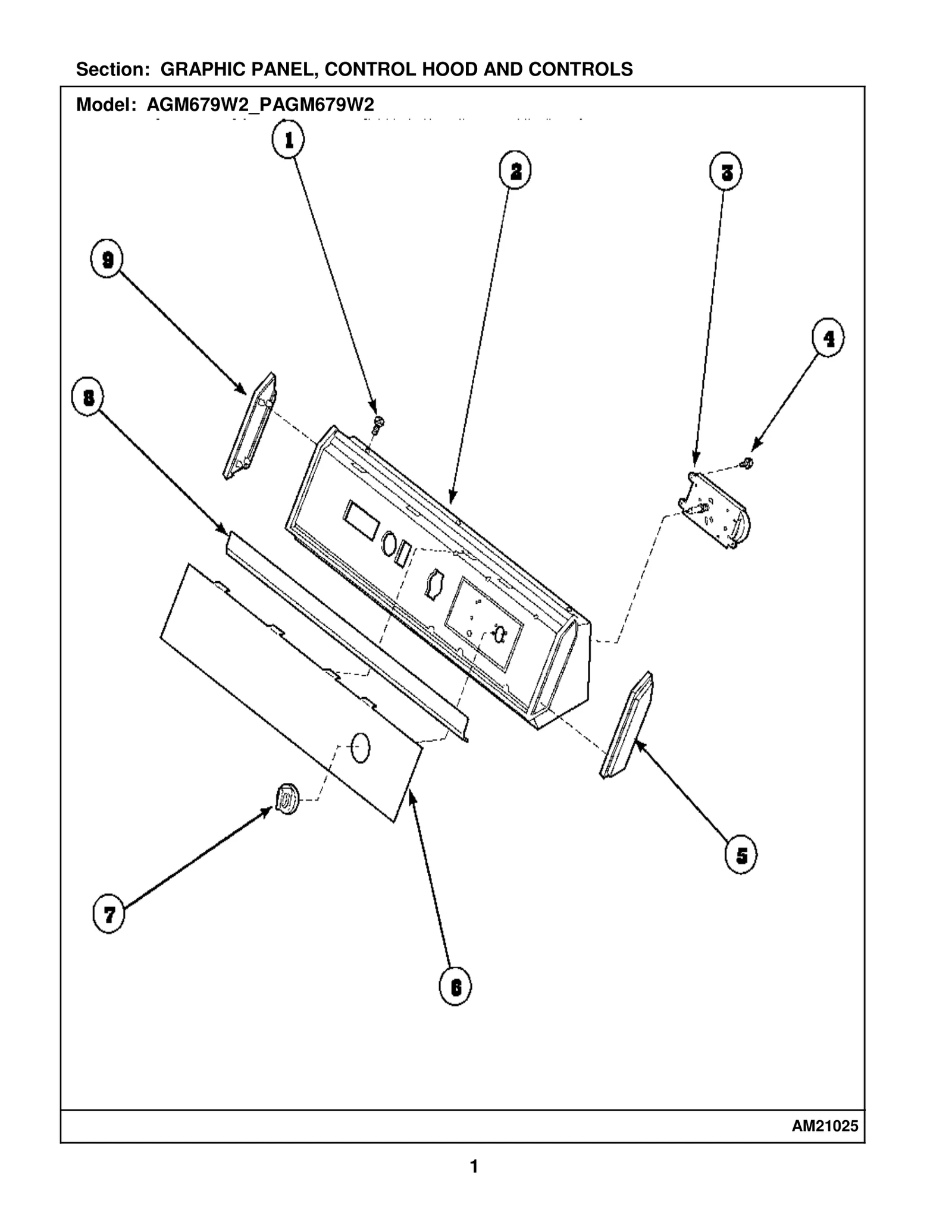 GRAPHIC PANEL, CONTROL HOOD AND CONTROLS