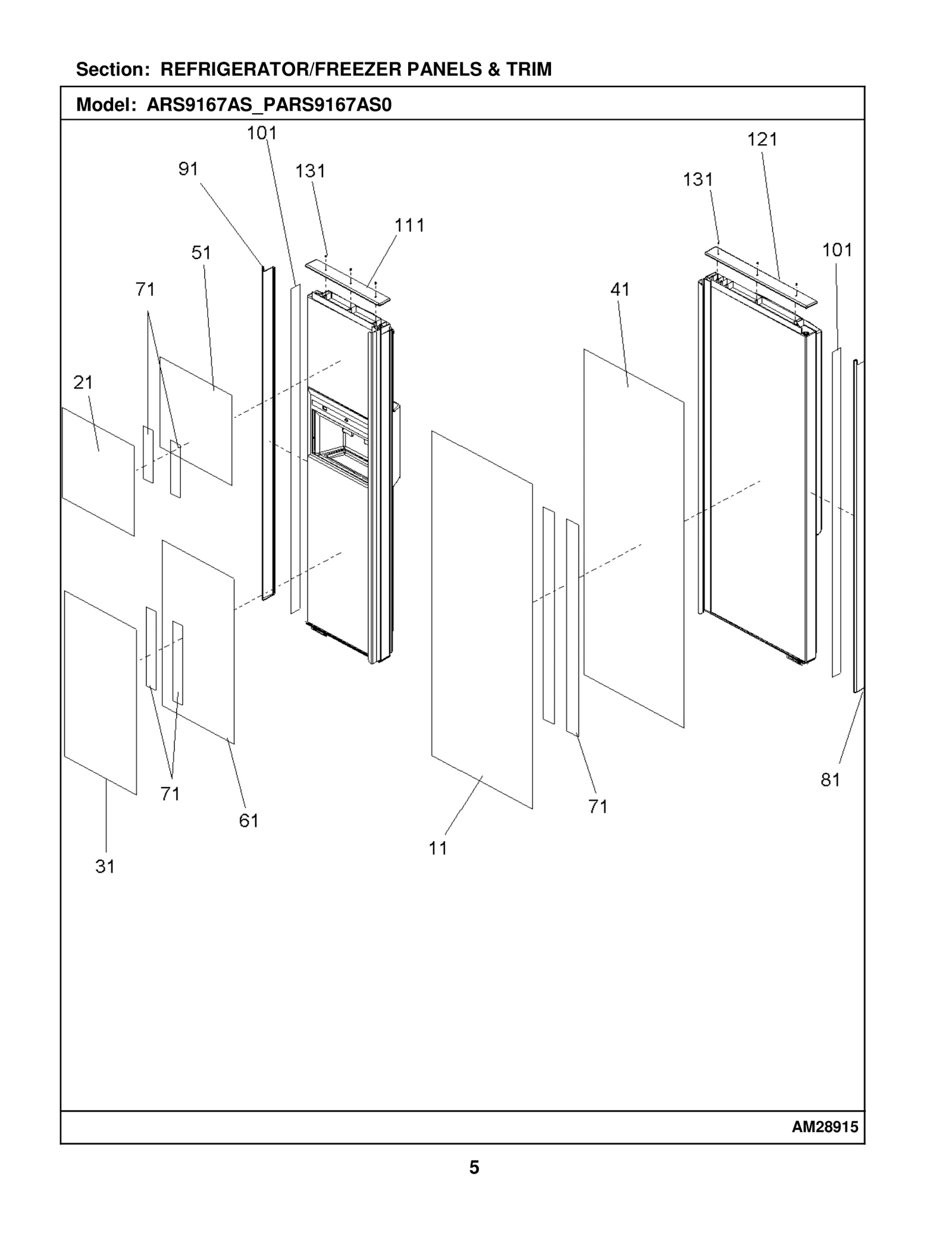 REFRIGERATOR/FREEZER PANELS & TRIM