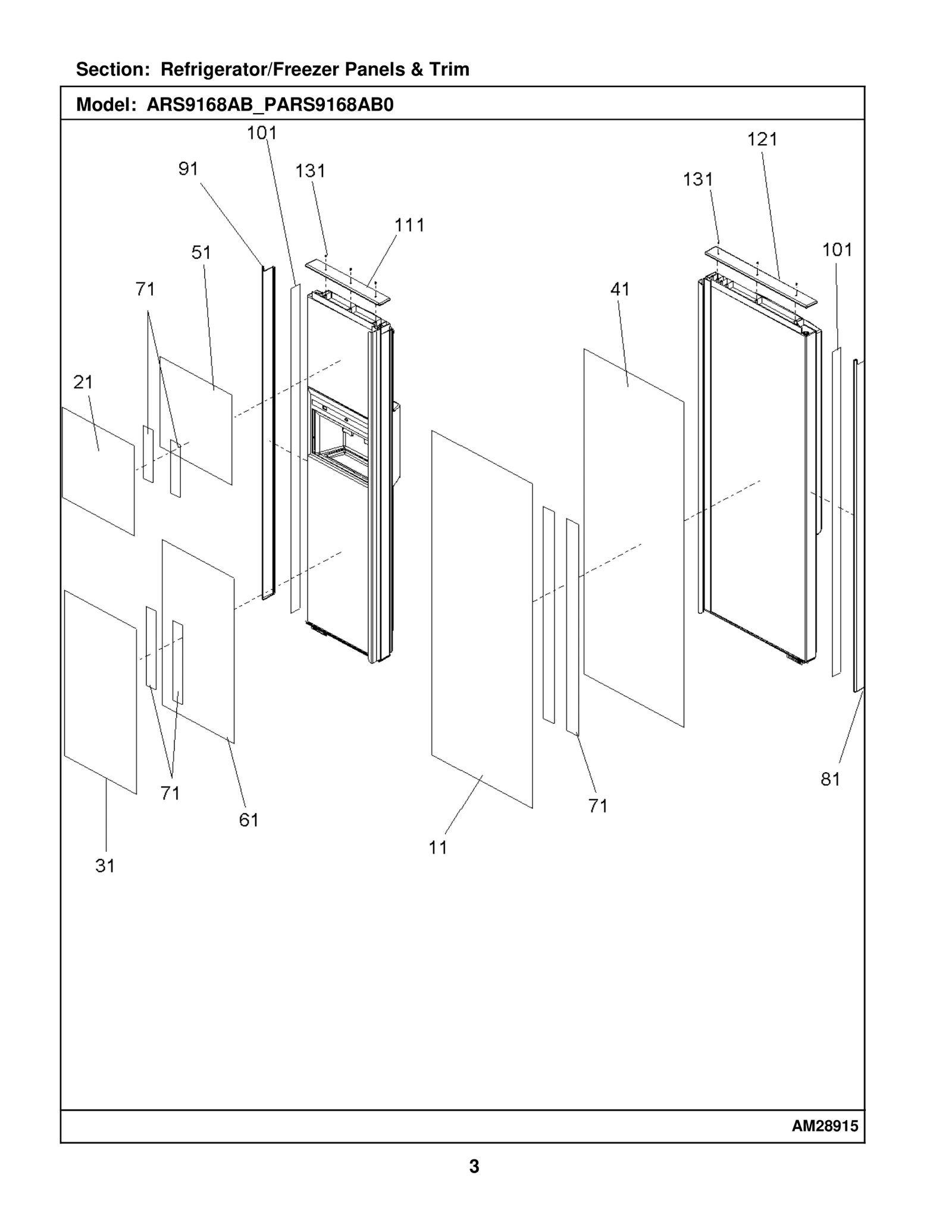 Refrigerator/Freezer Panels & Trim
