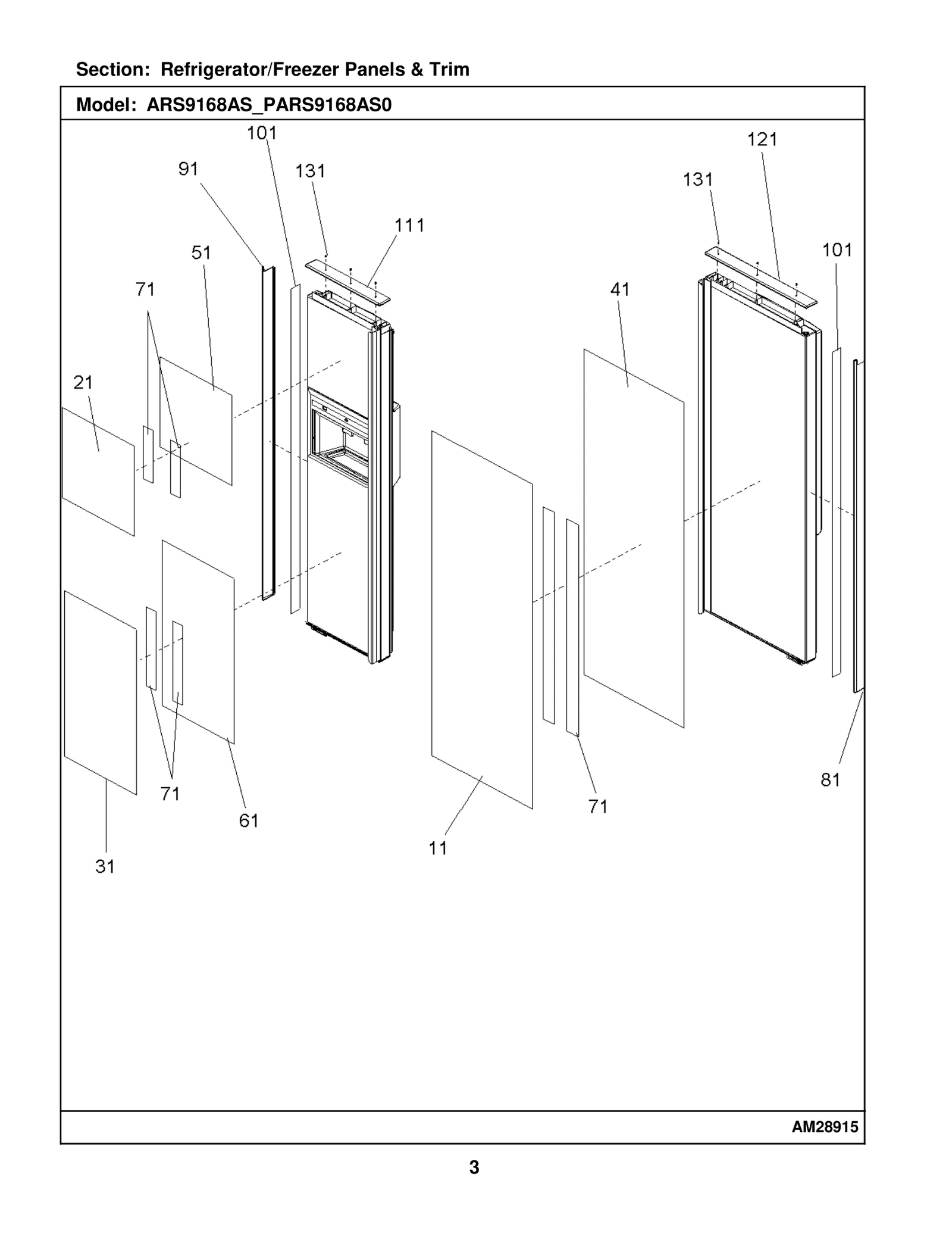 Refrigerator/Freezer Panels & Trim