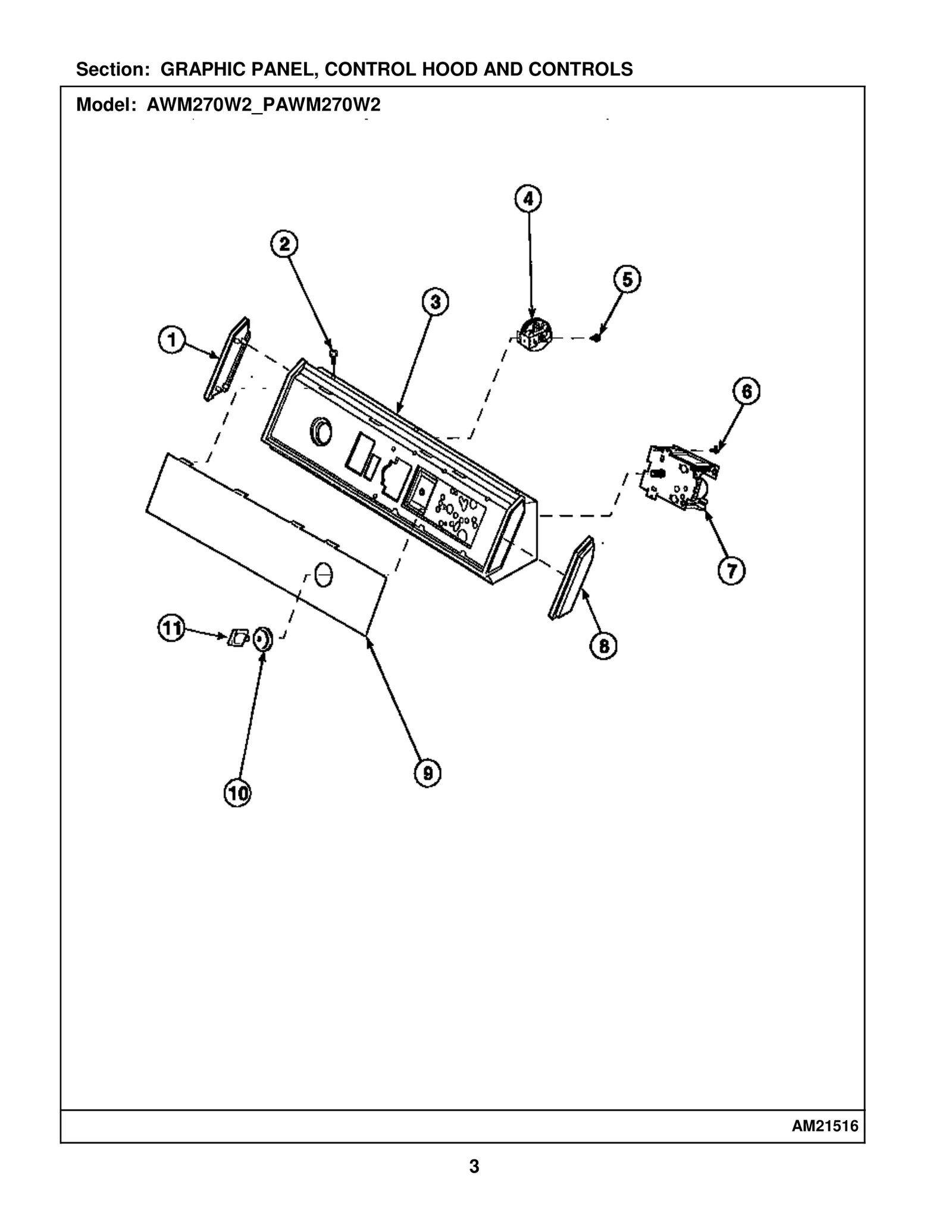 GRAPHIC PANEL, CONTROL HOOD AND CONTROLS