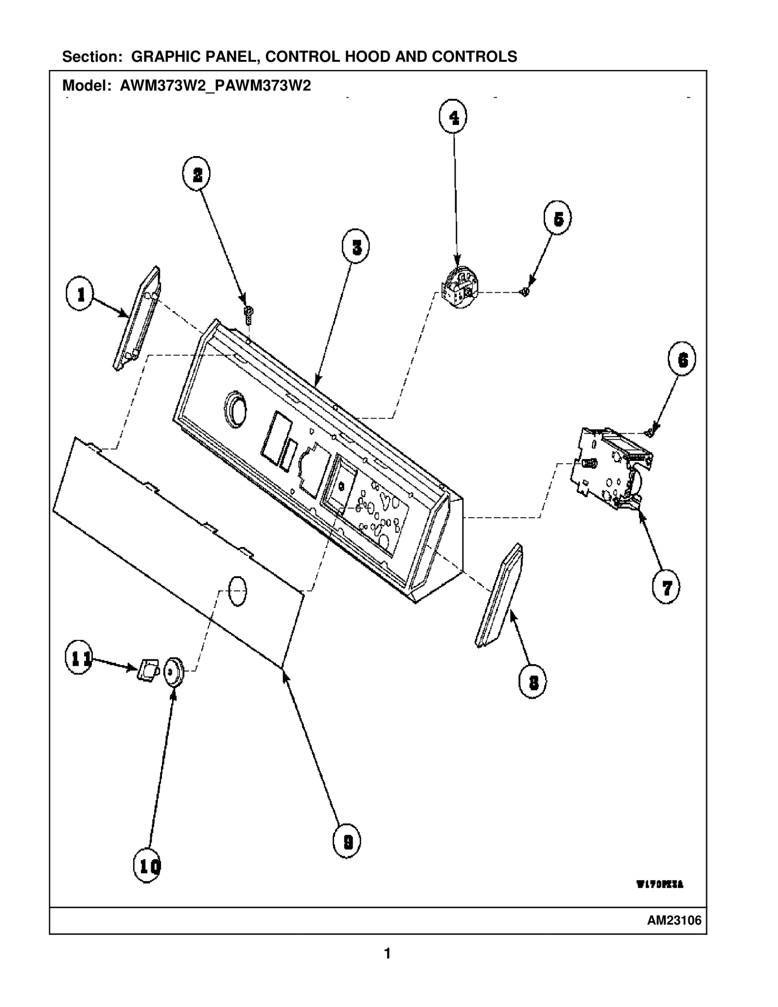 GRAPHIC PANEL, CONTROL HOOD AND CONTROLS