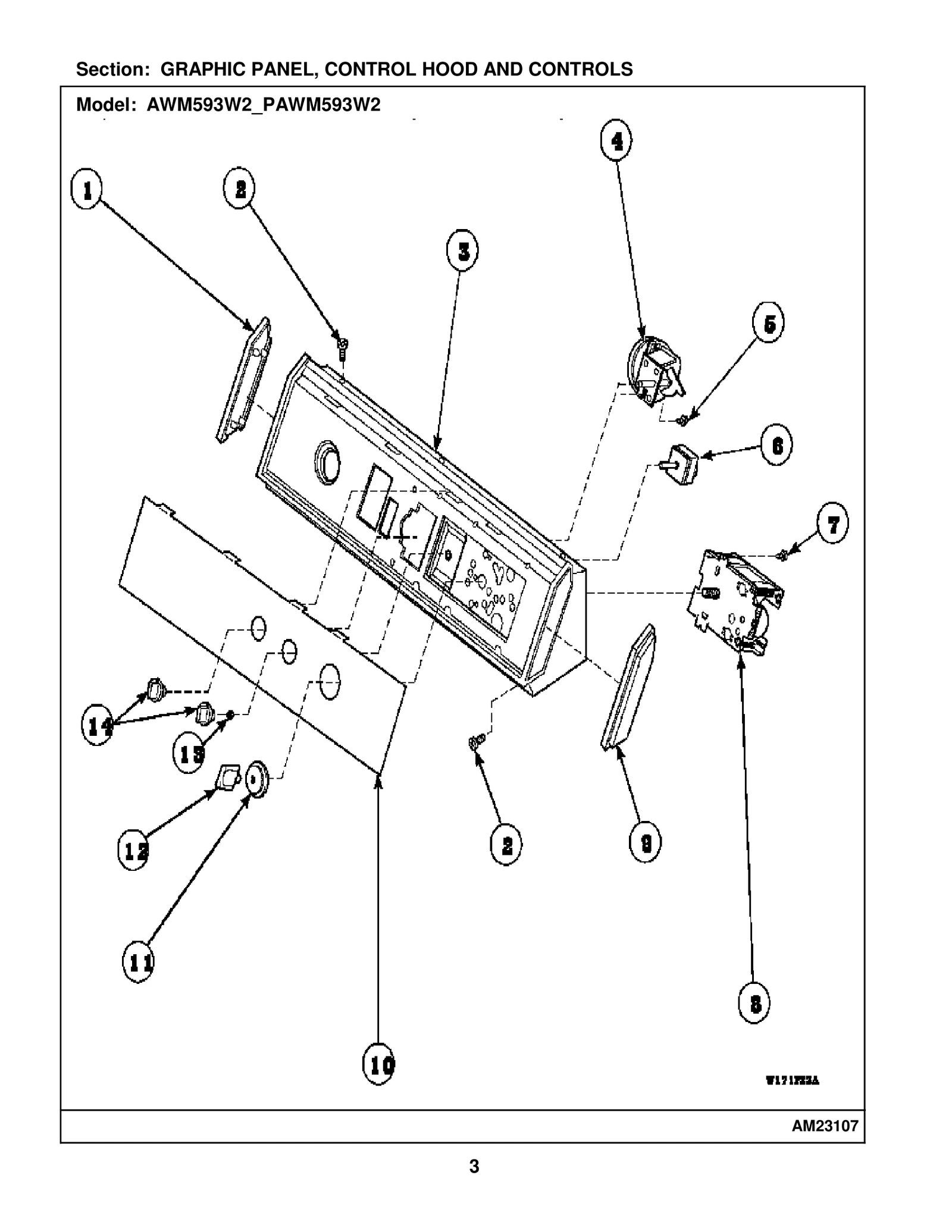 GRAPHIC PANEL, CONTROL HOOD AND CONTROLS