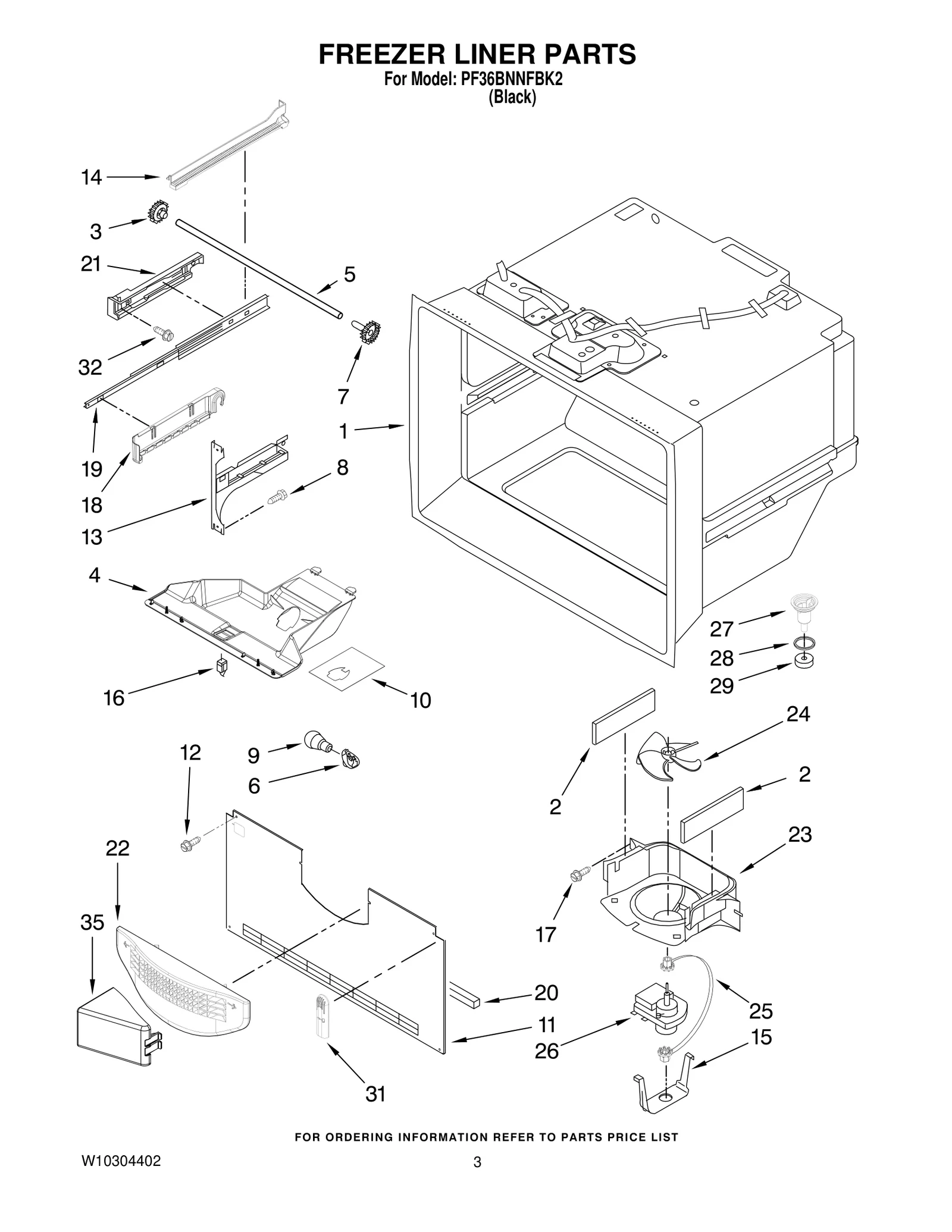FREEZER LINER PARTS