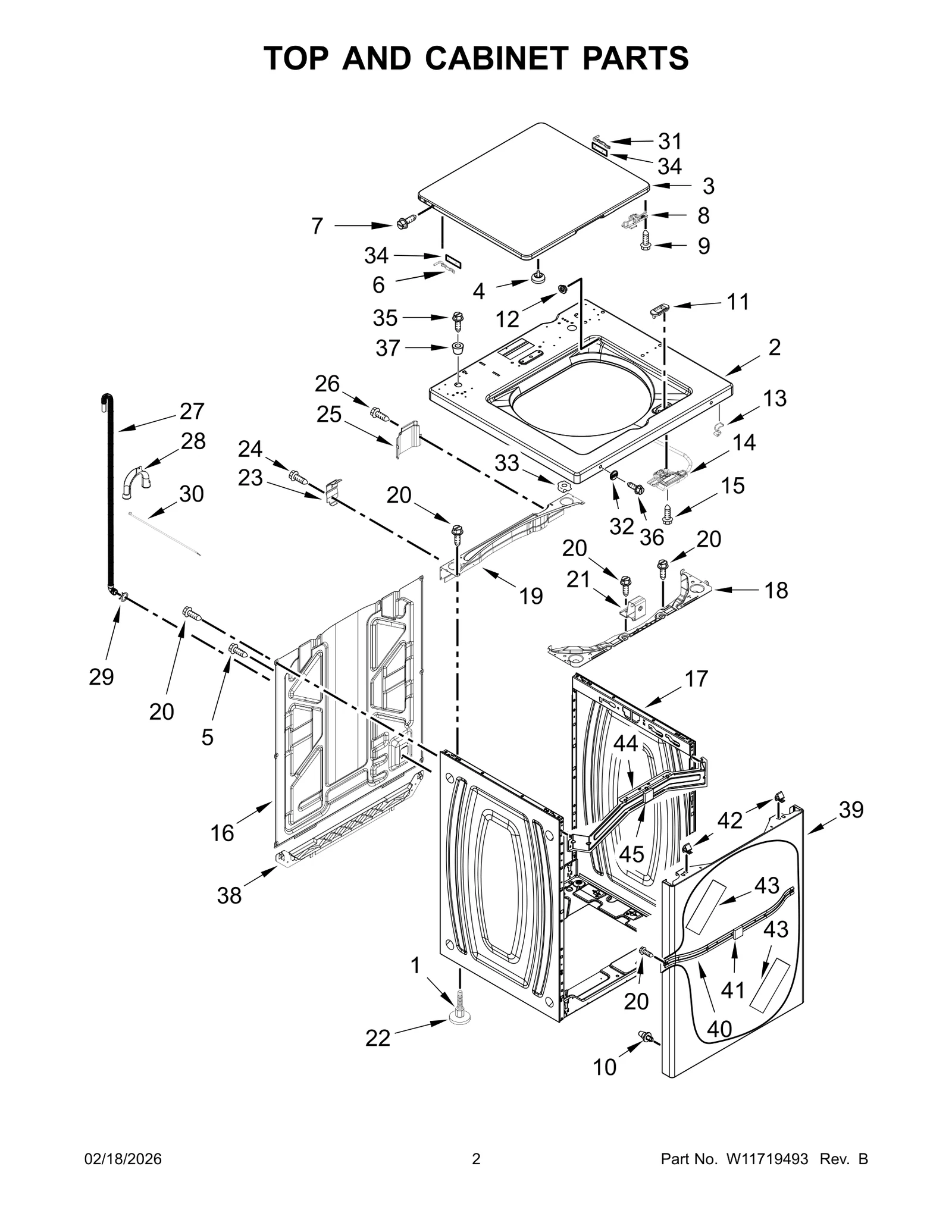 TOP AND CABINET PARTS