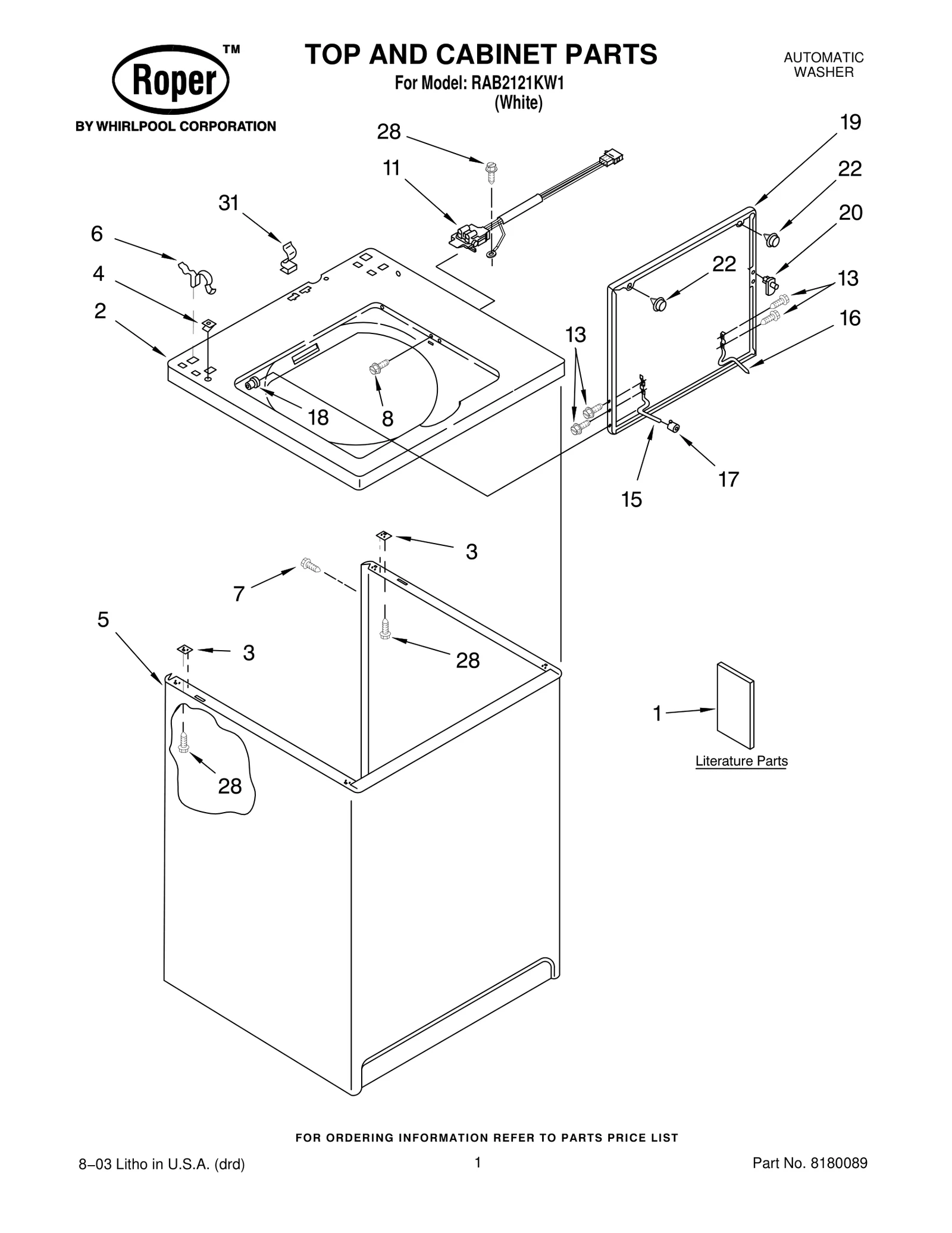 TOP AND CABINET PARTS