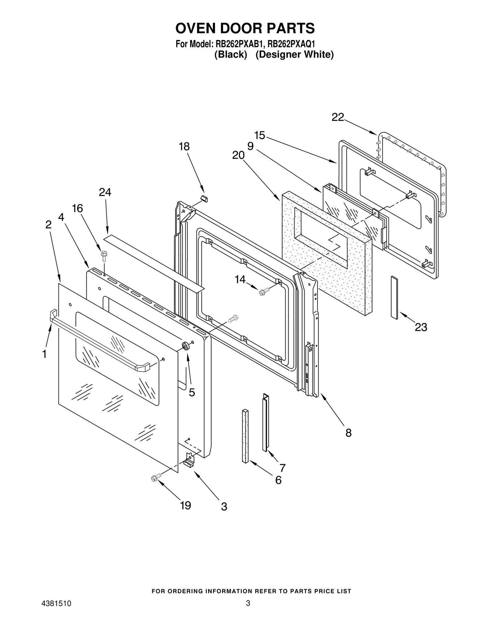 OVEN DOOR PARTS