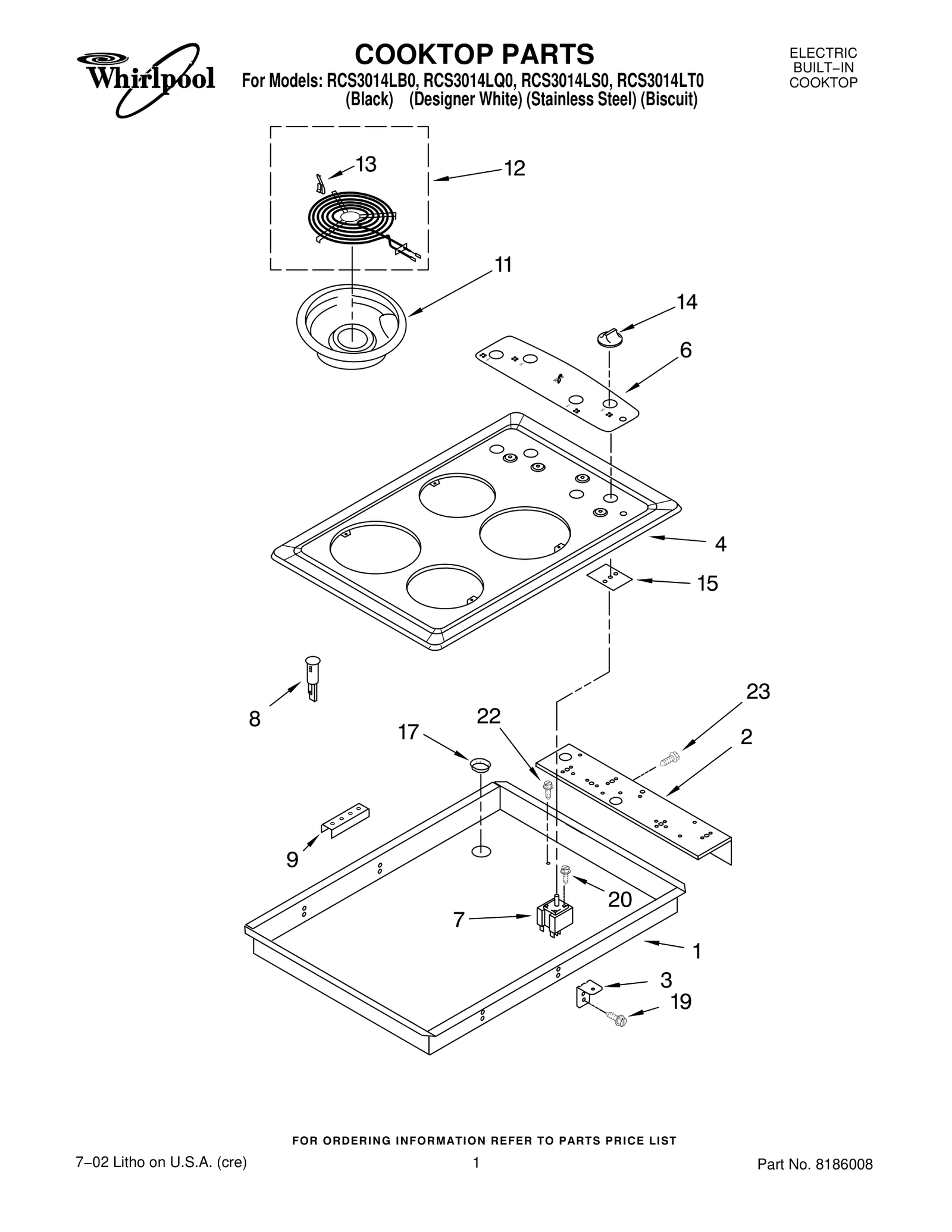 COOKTOP PARTS