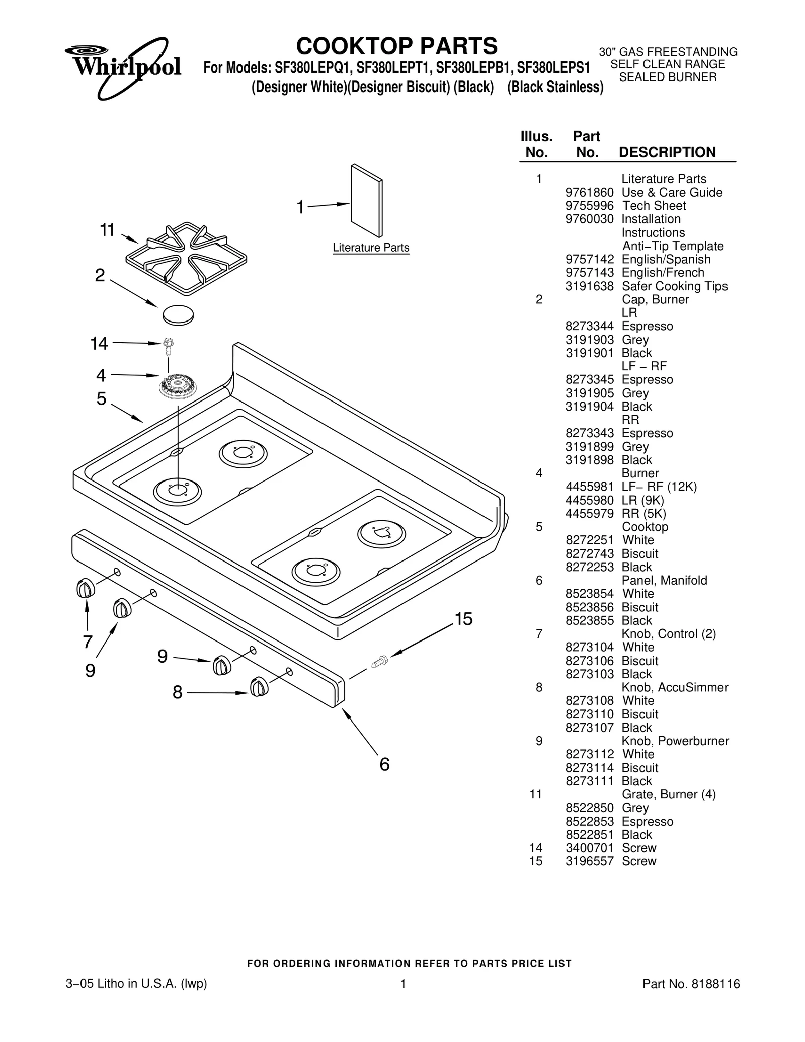 COOKTOP PARTS