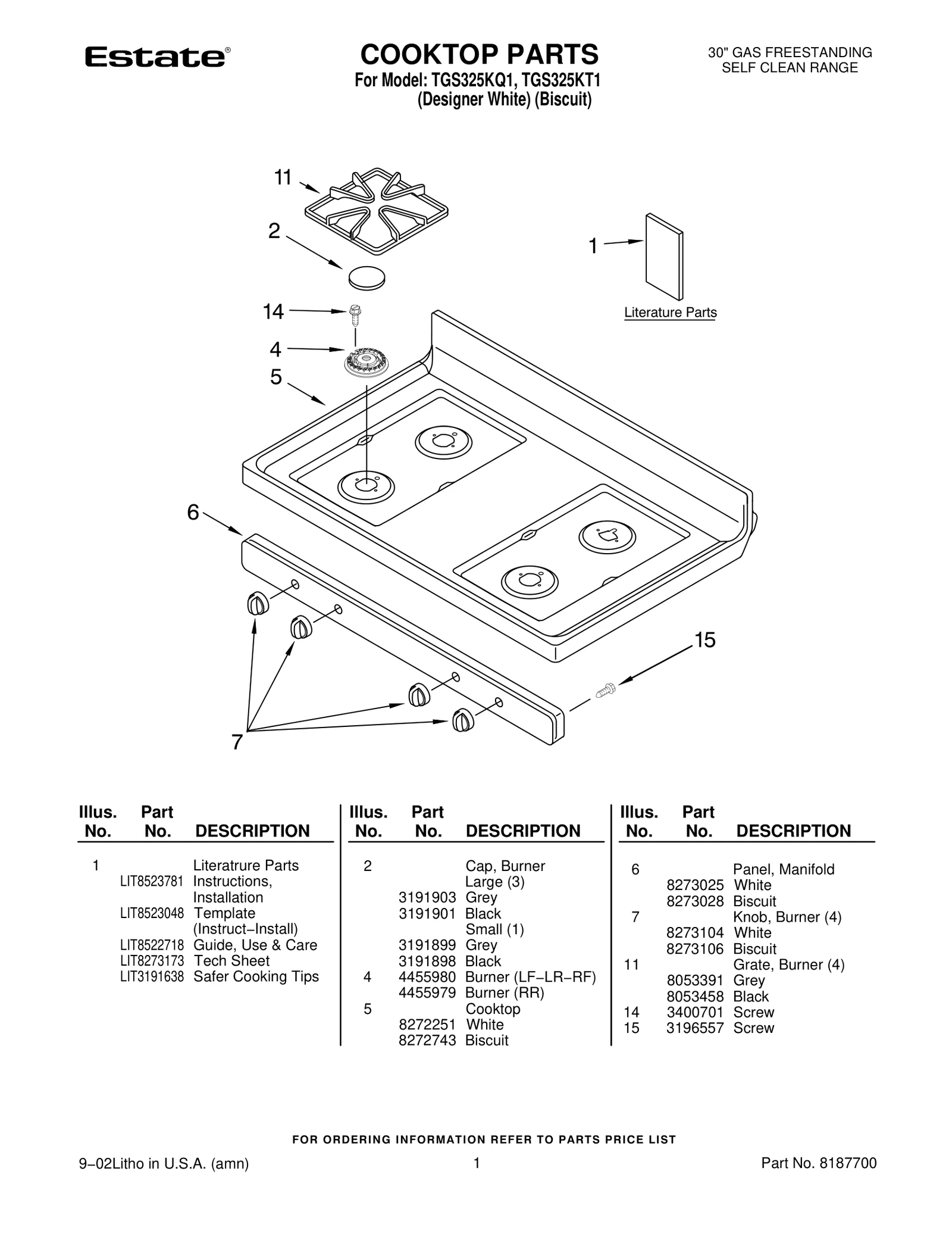 COOKTOP PARTS