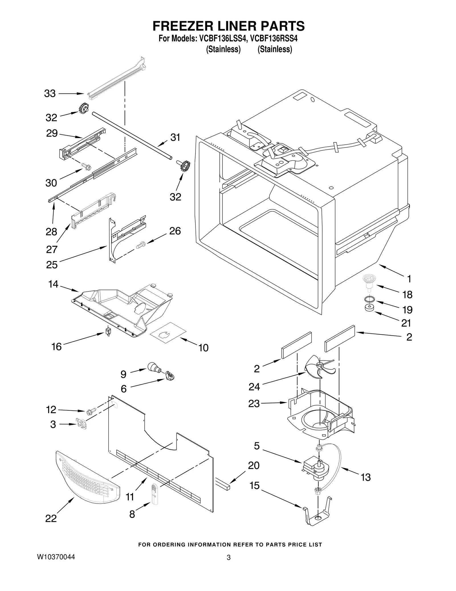 FREEZER LINER PARTS