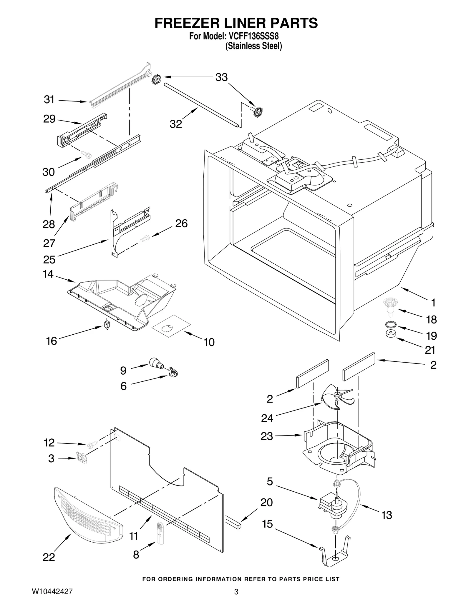 FREEZER LINER PARTS