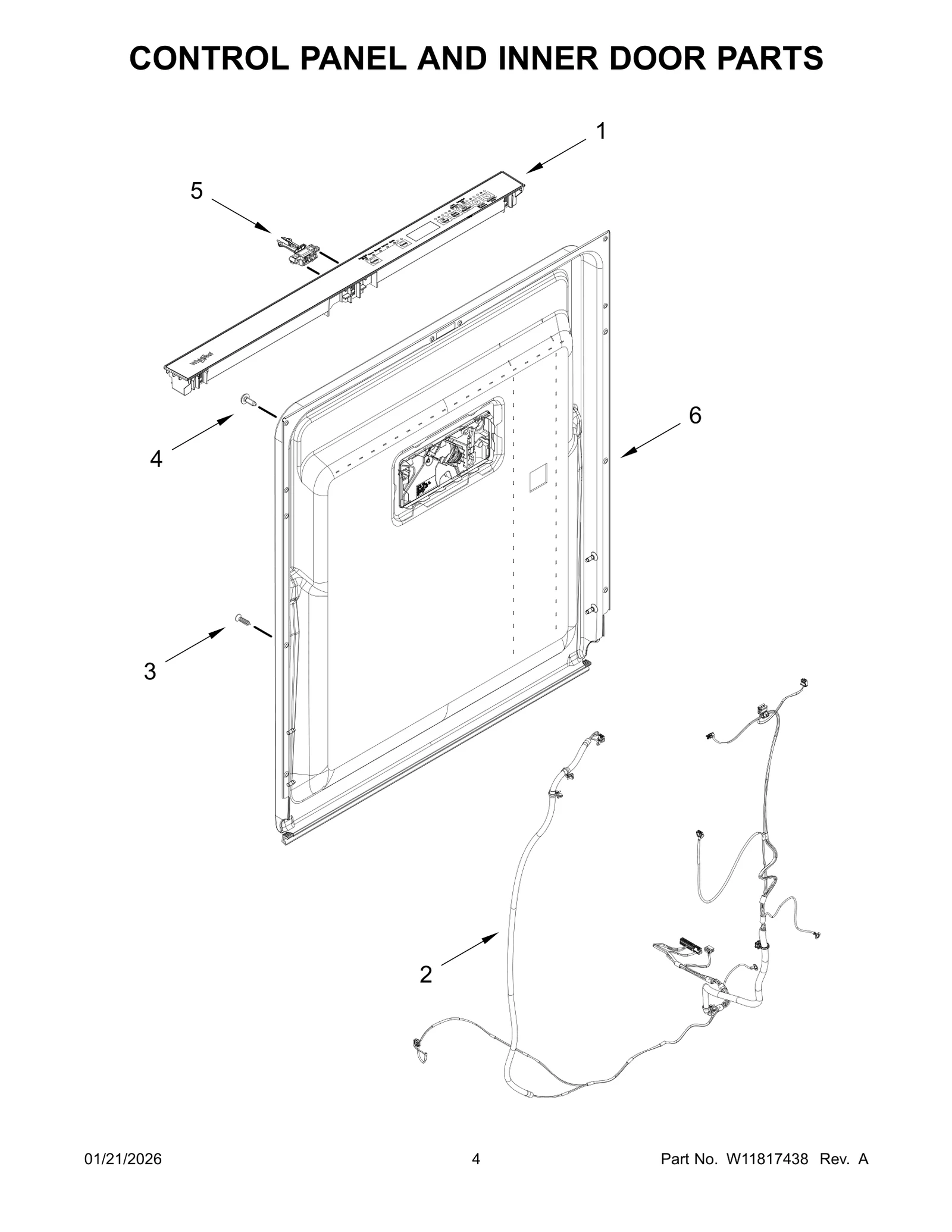CONTROL PANEL AND INNER DOOR PARTS