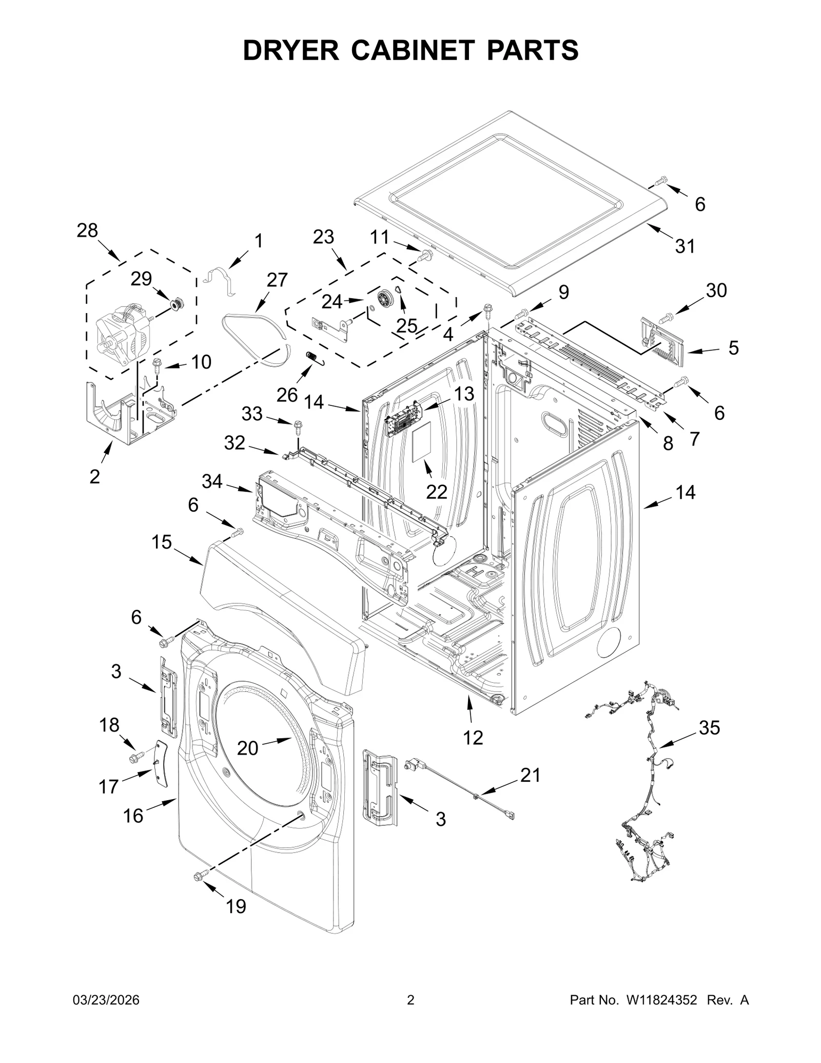 DRYER CABINET PARTS