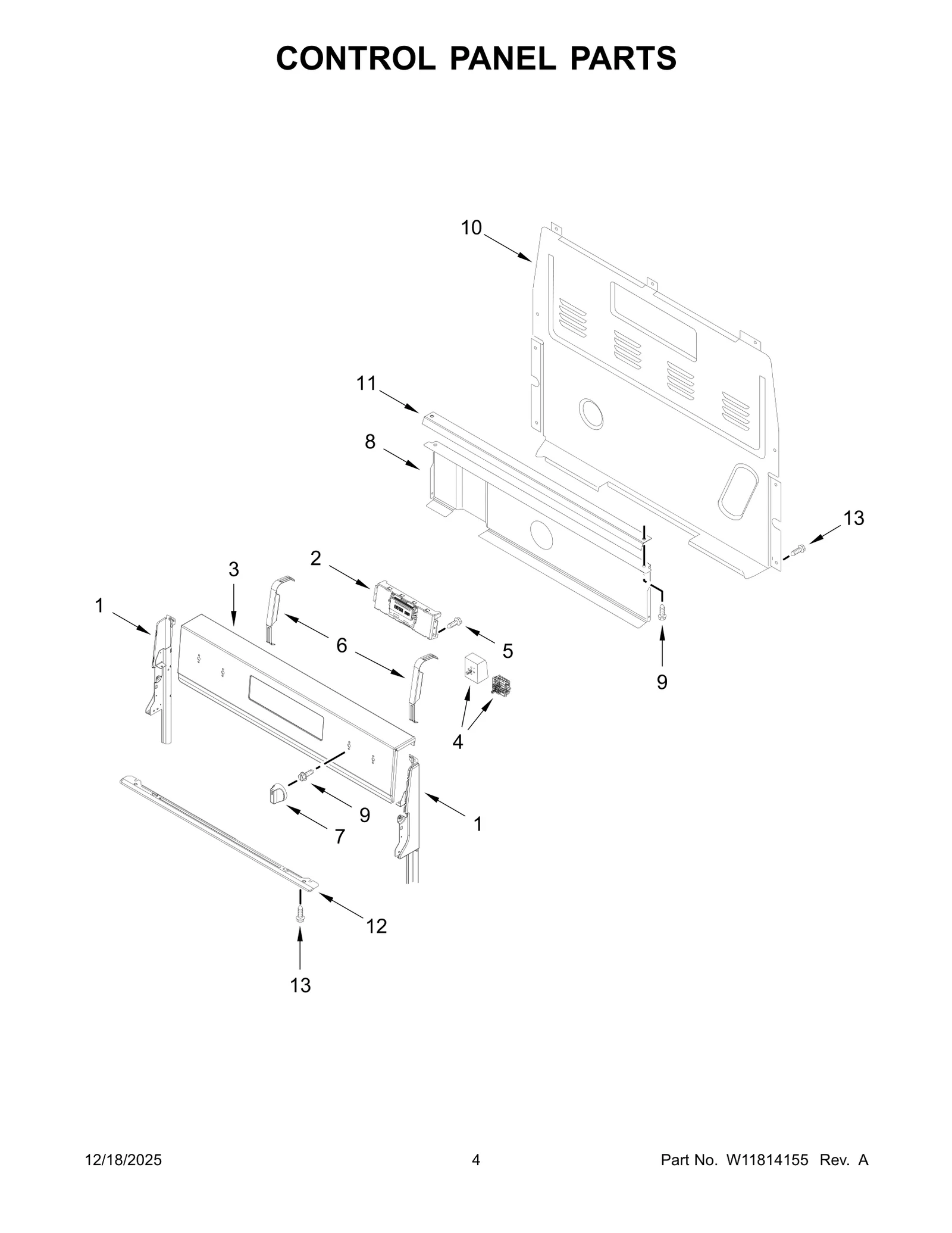 CONTROL PANEL PARTS