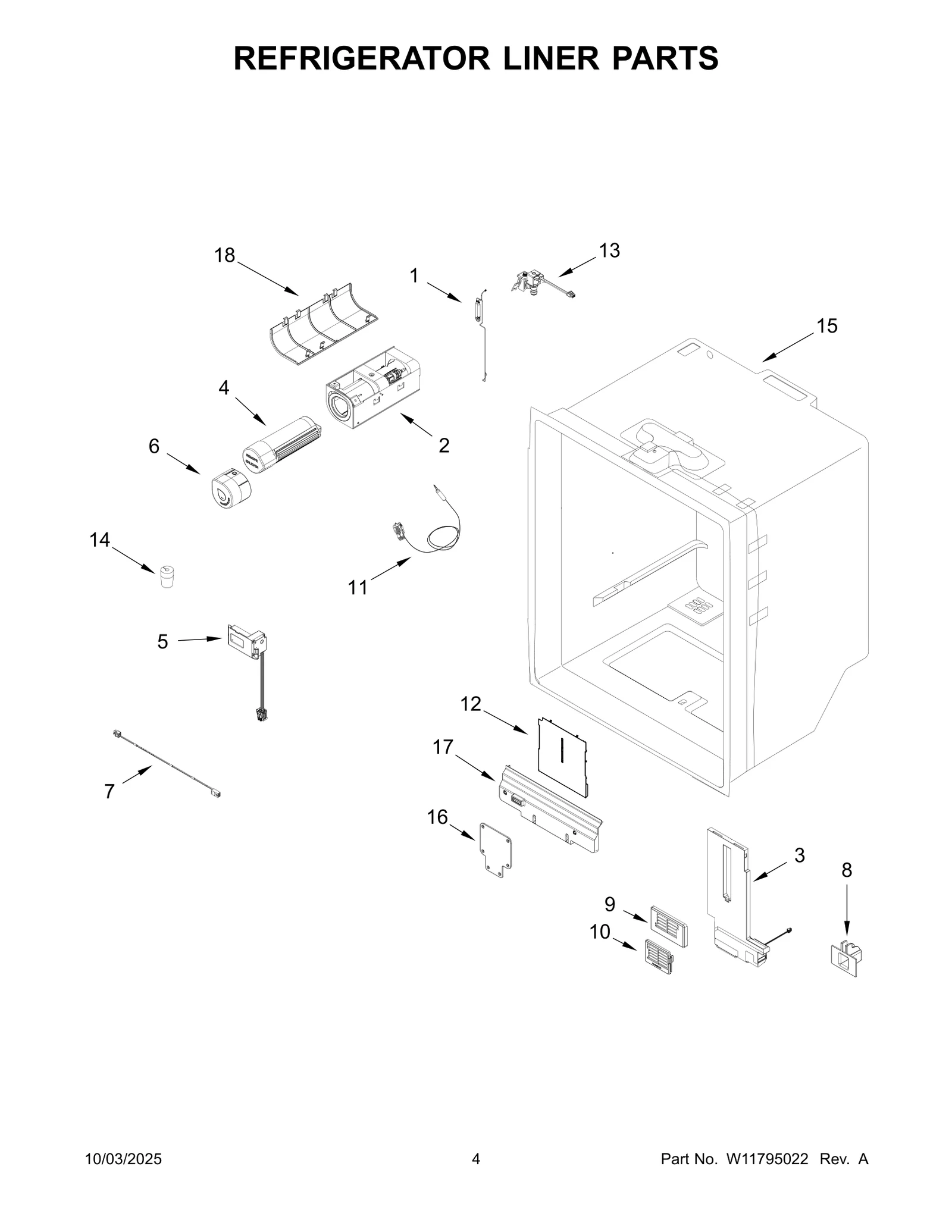 REFRIGERATOR LINER PARTS