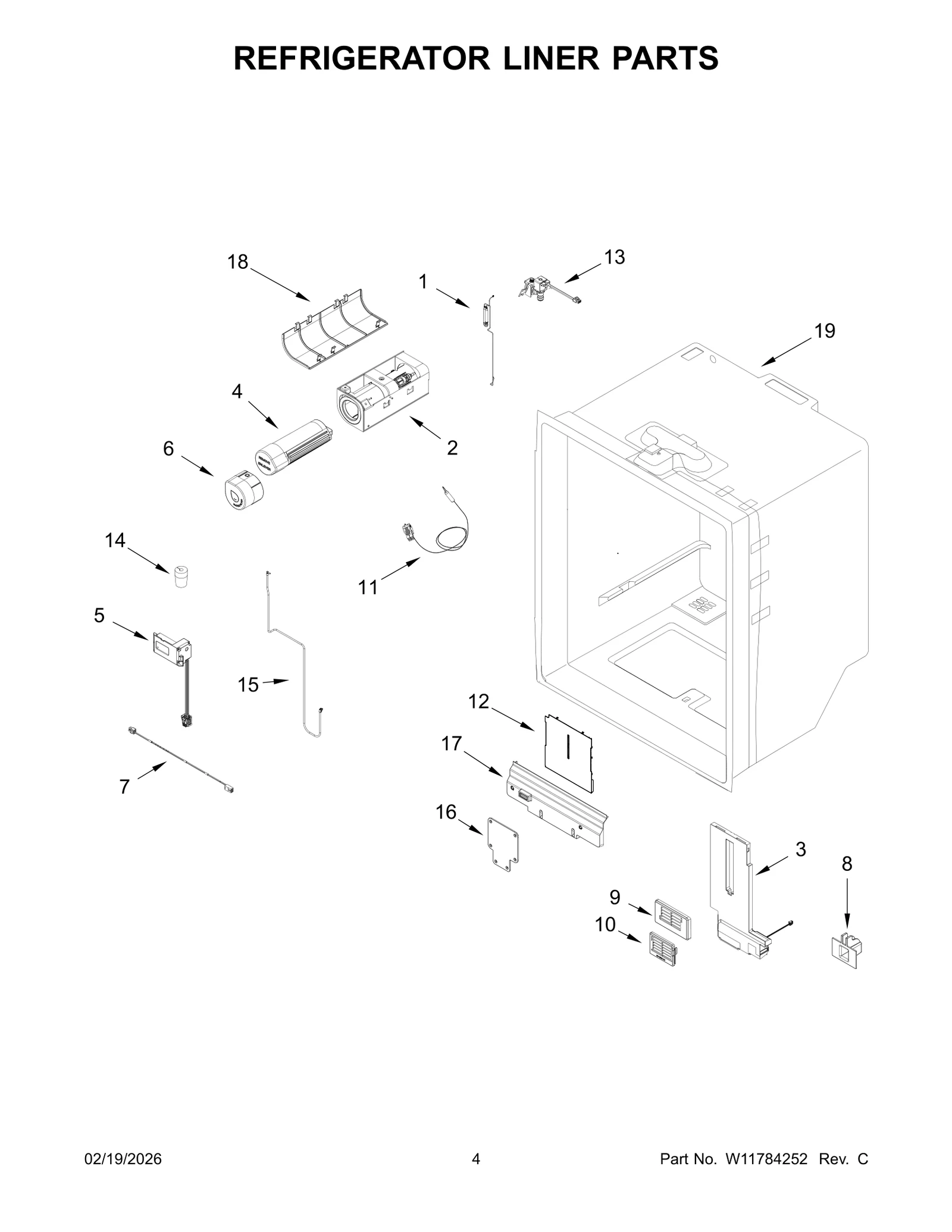 REFRIGERATOR LINER PARTS