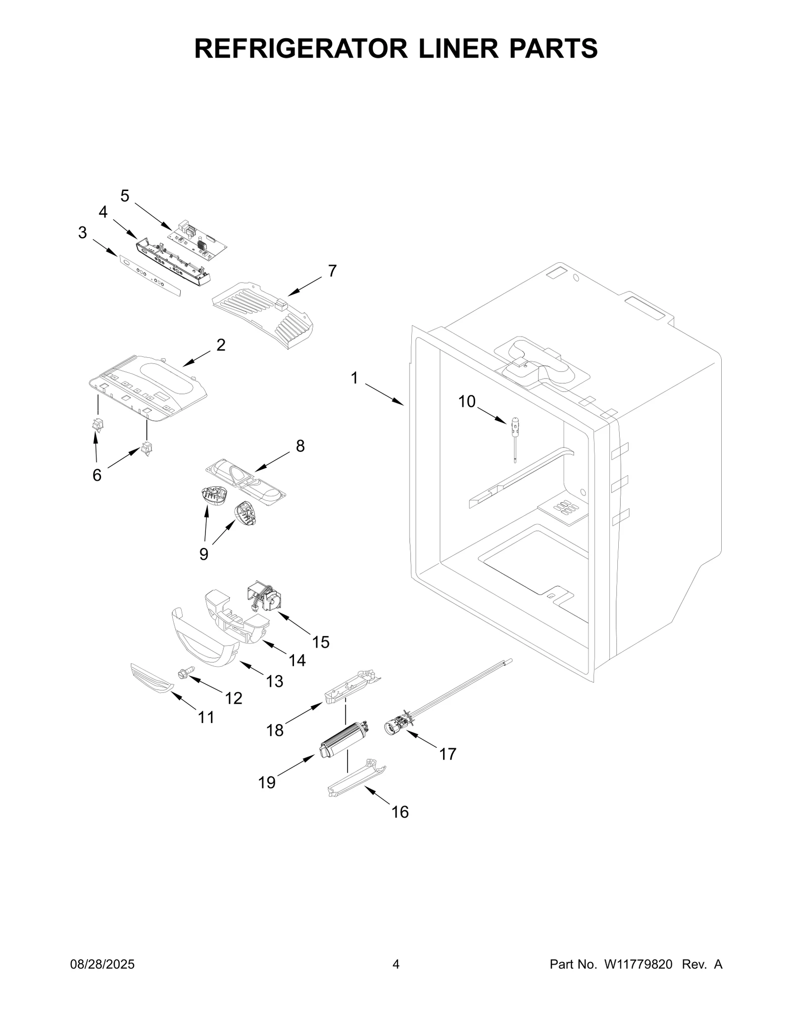 REFRIGERATOR LINER PARTS