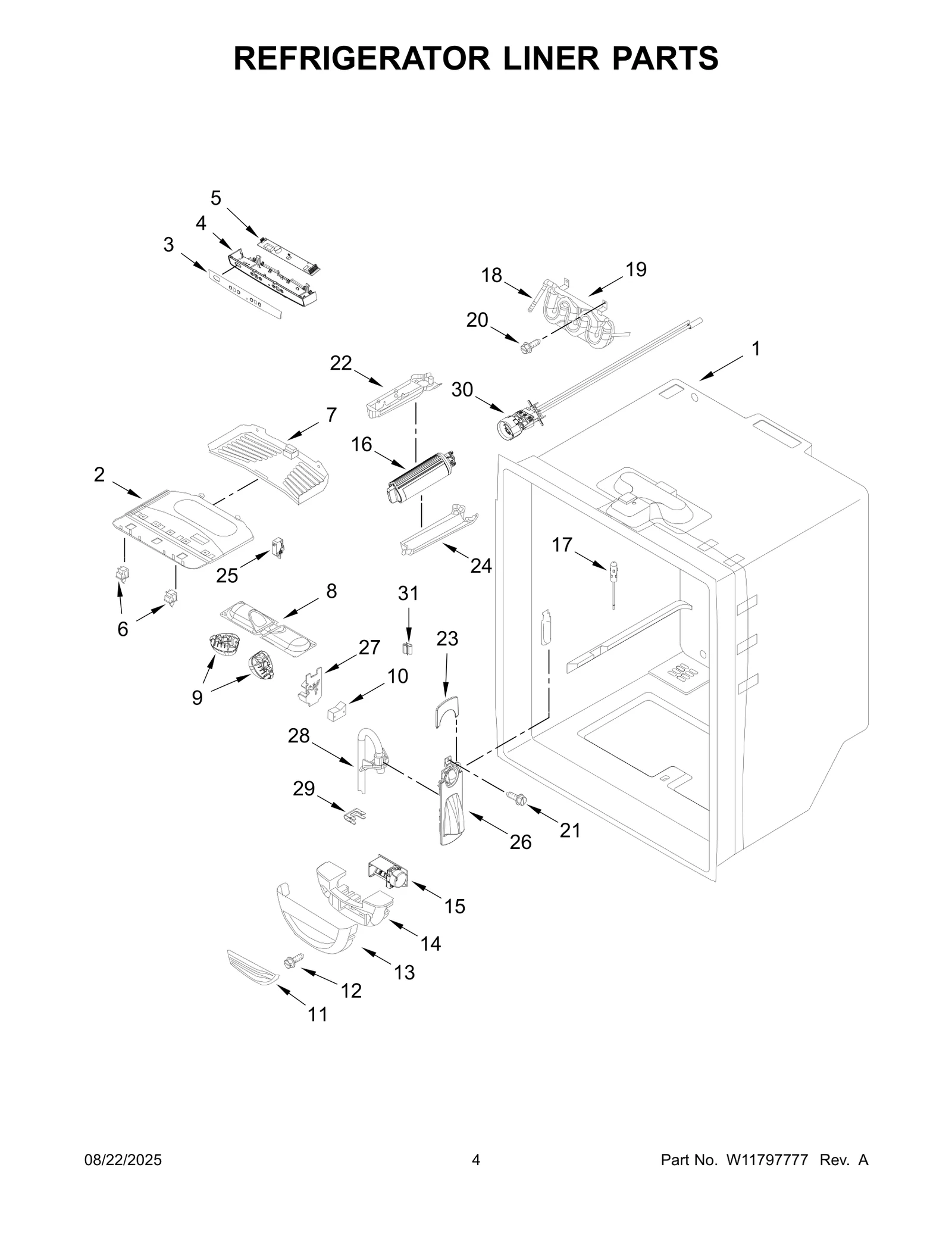 REFRIGERATOR LINER PARTS