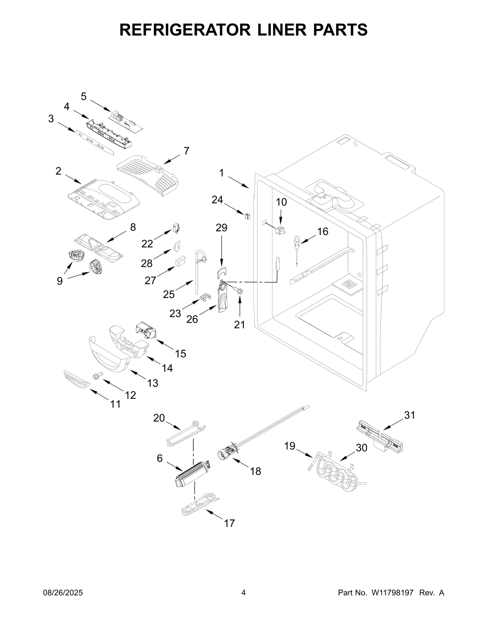REFRIGERATOR LINER PARTS
