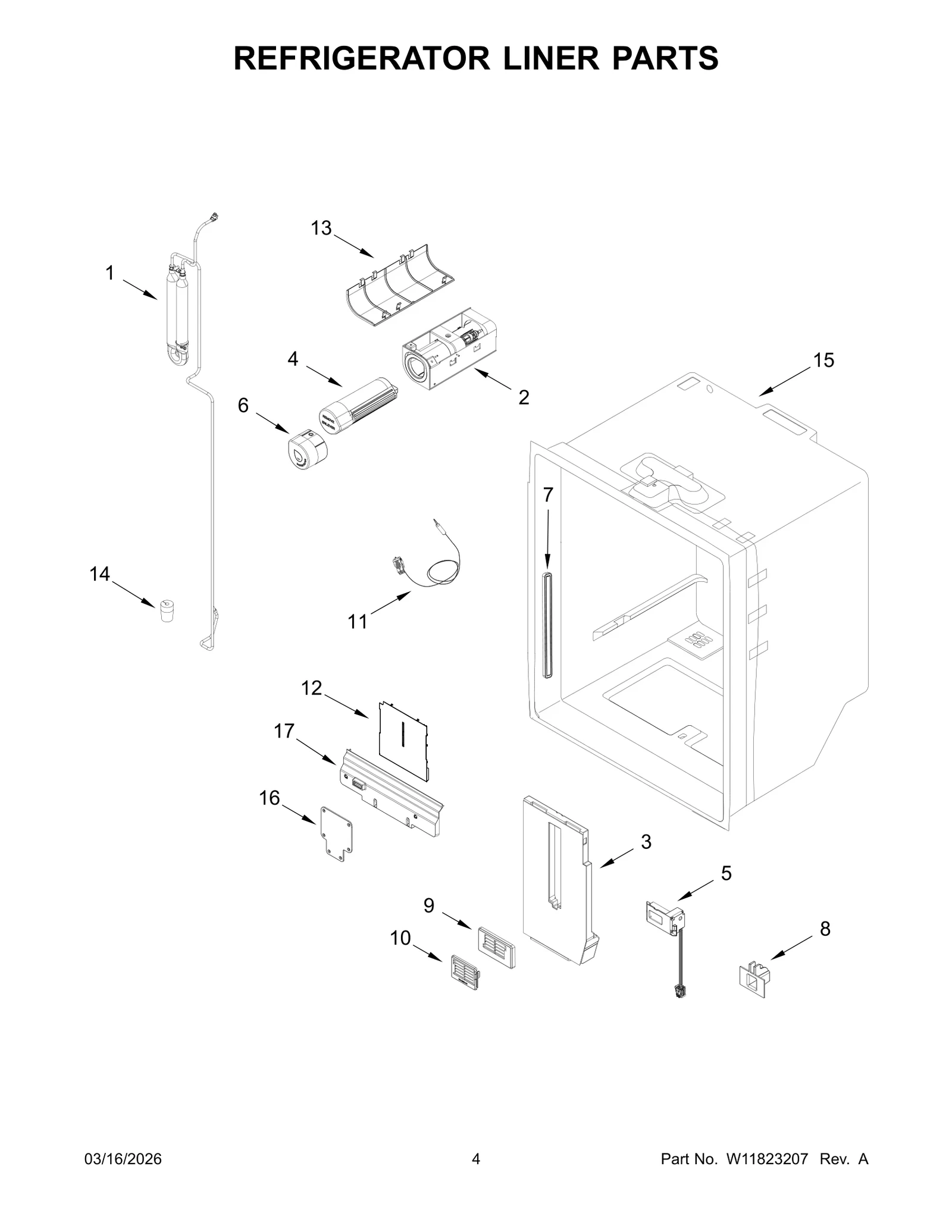 REFRIGERATOR LINER PARTS