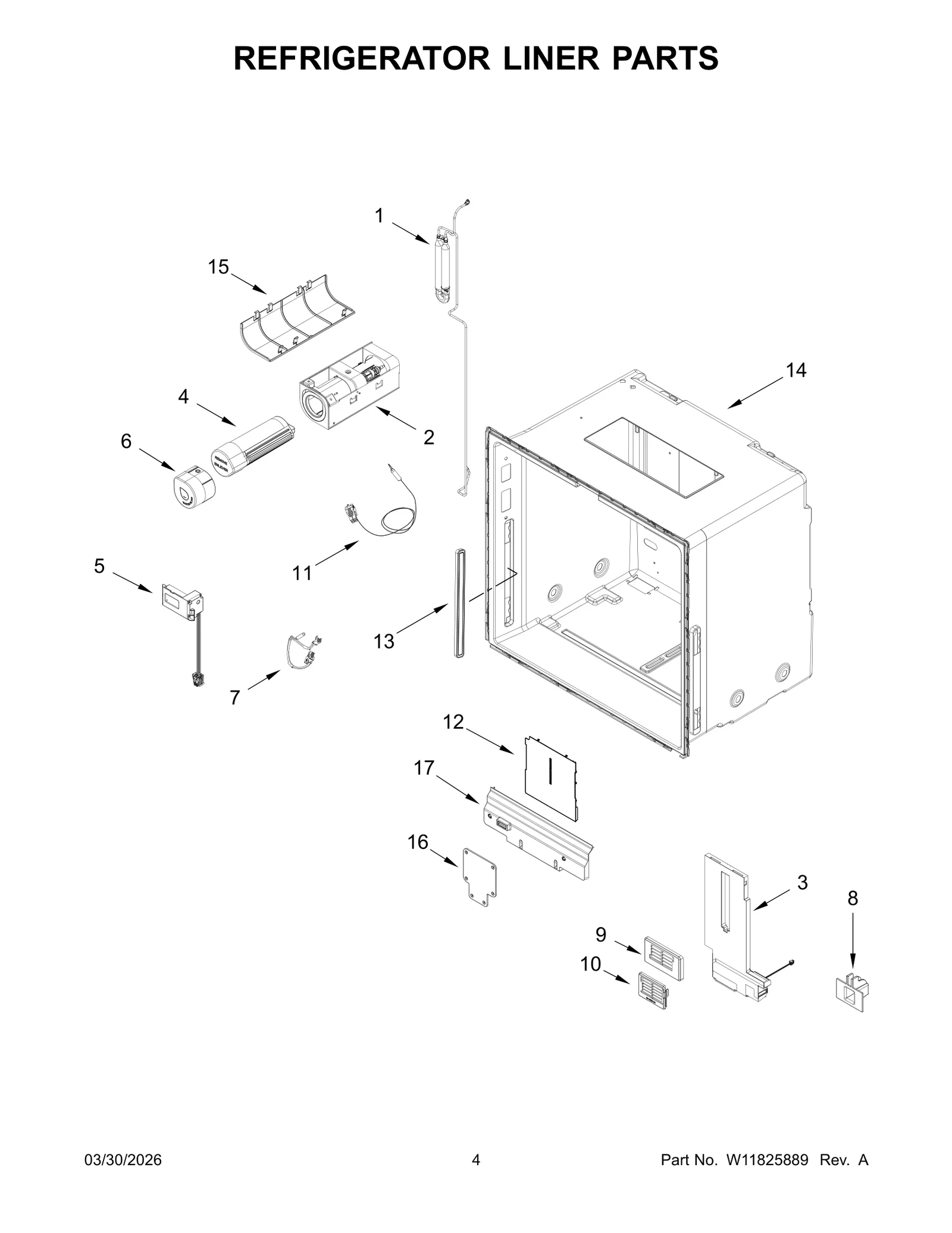 REFRIGERATOR LINER PARTS