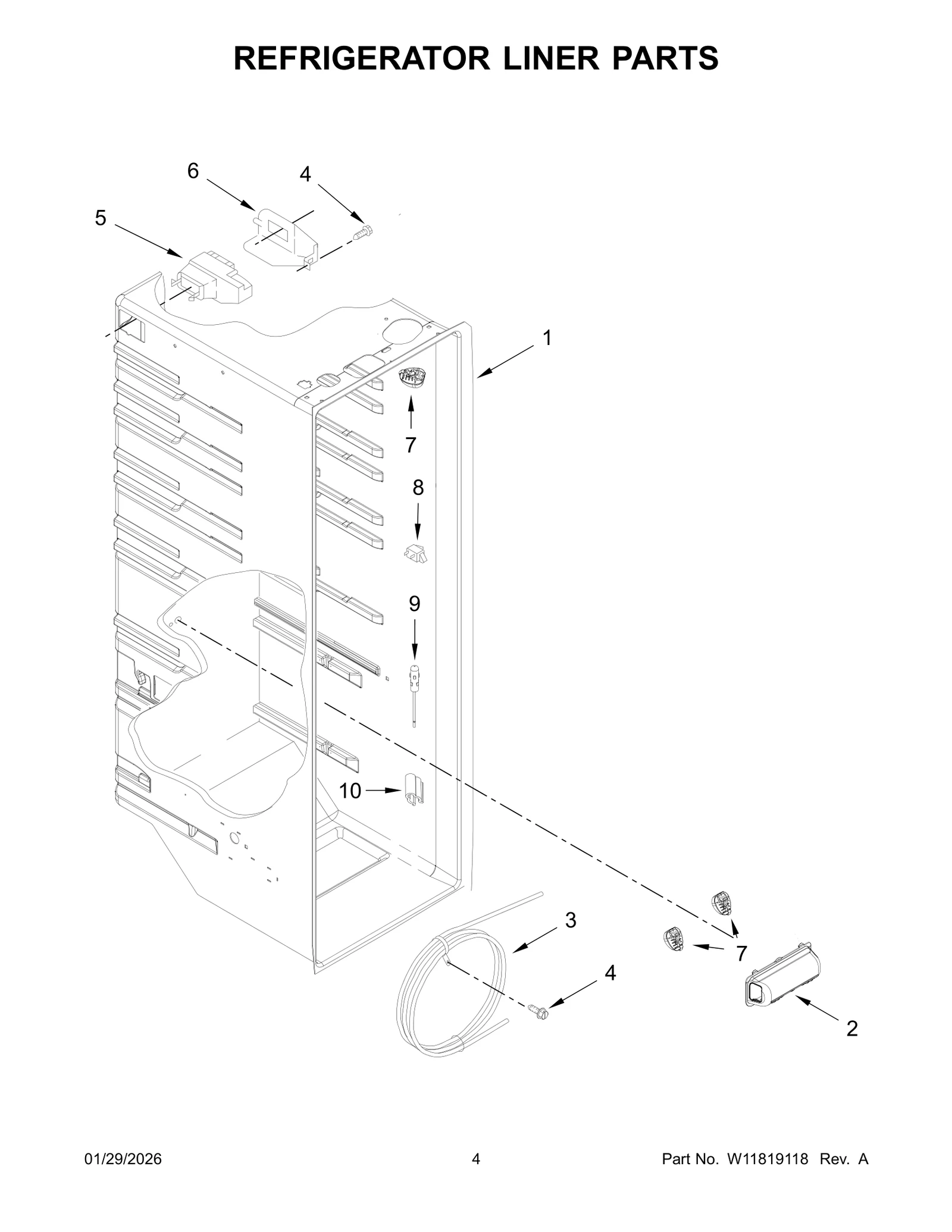 REFRIGERATOR LINER PARTS