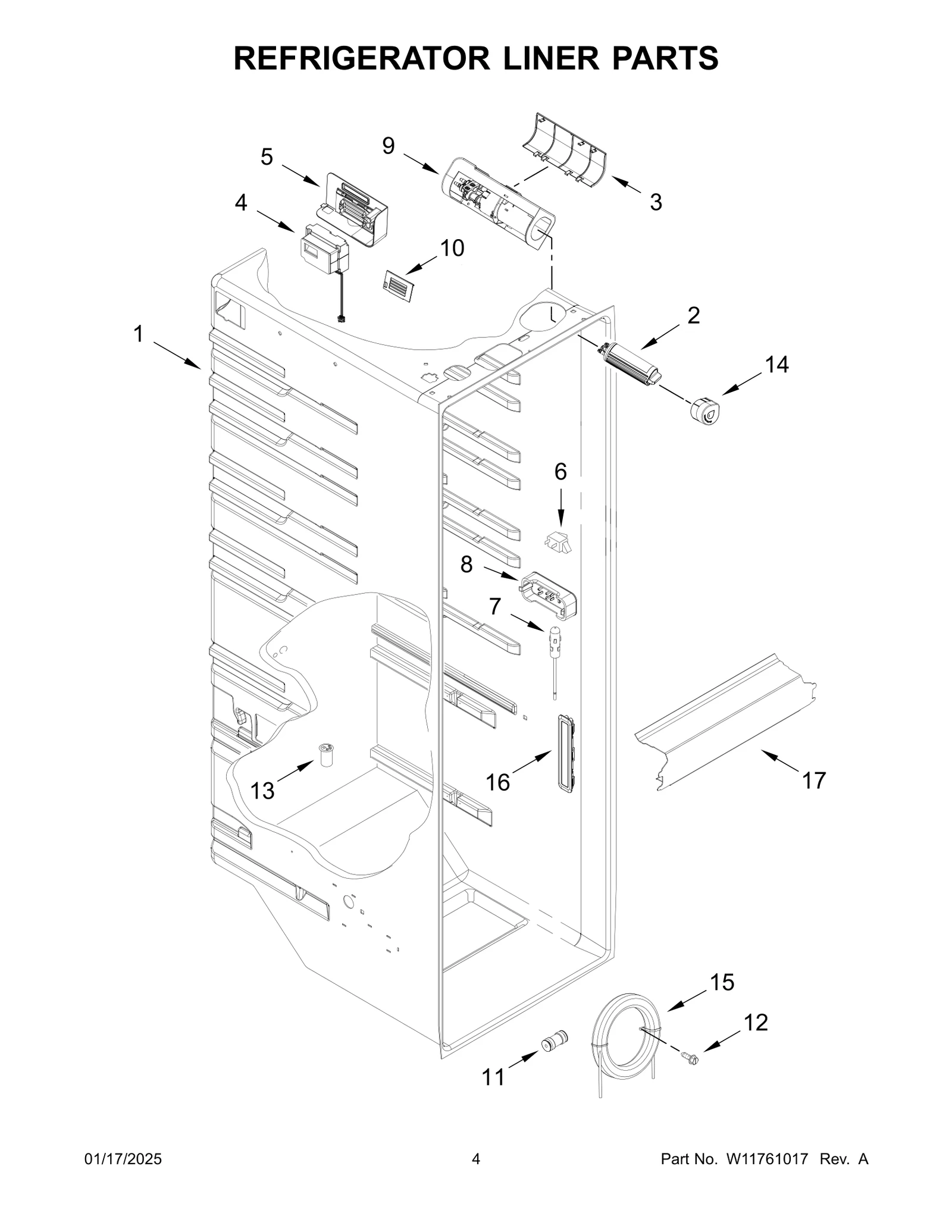 REFRIGERATOR LINER PARTS