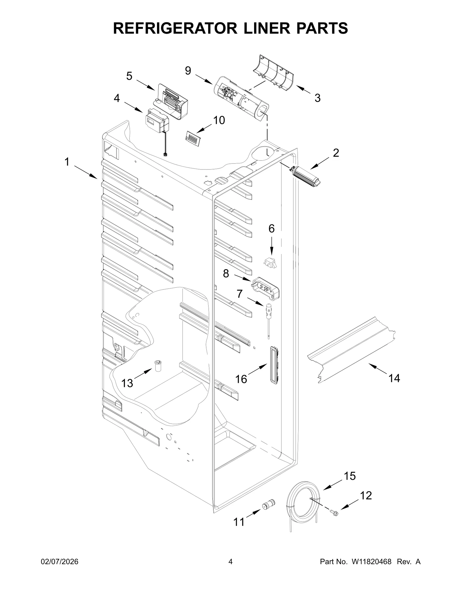 REFRIGERATOR LINER PARTS