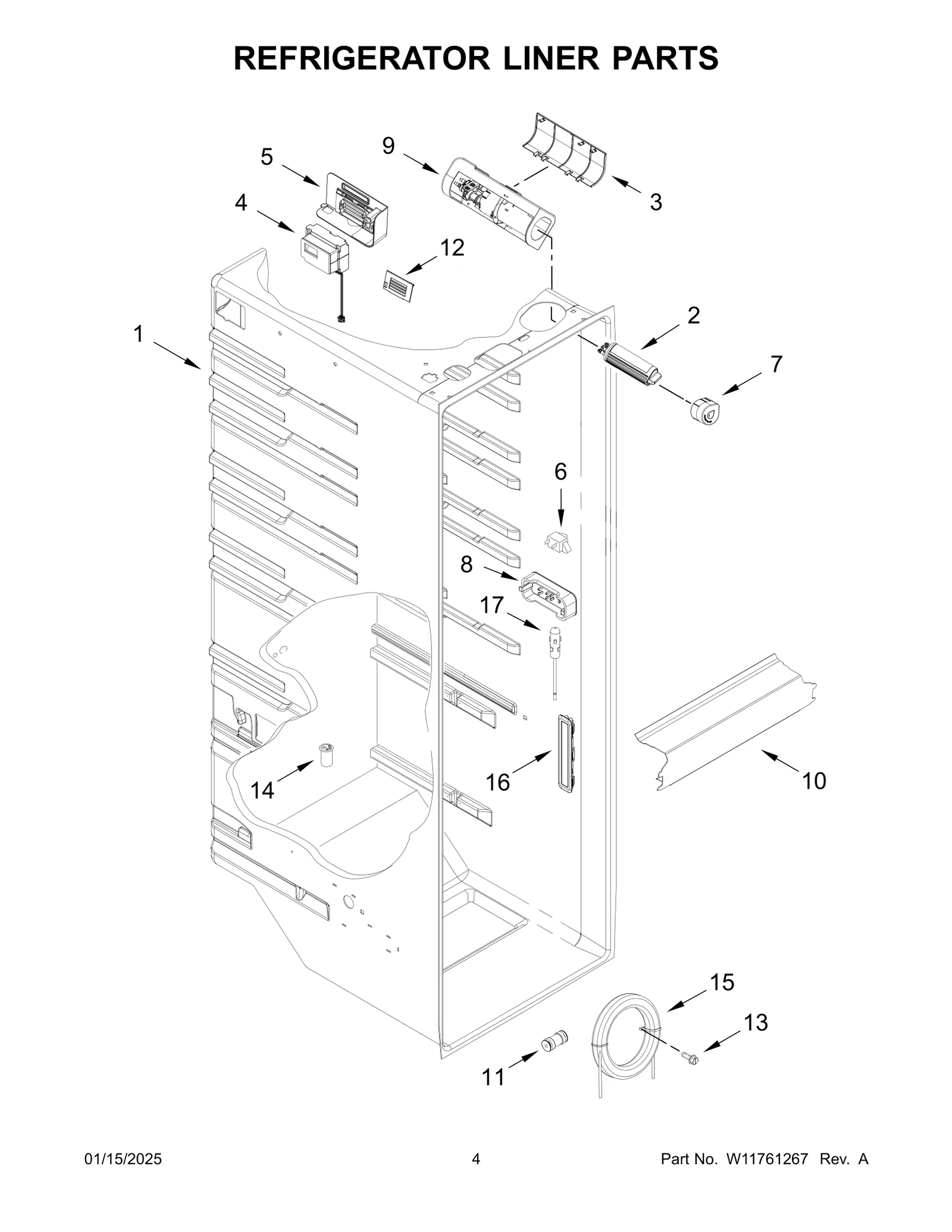 REFRIGERATOR LINER PARTS