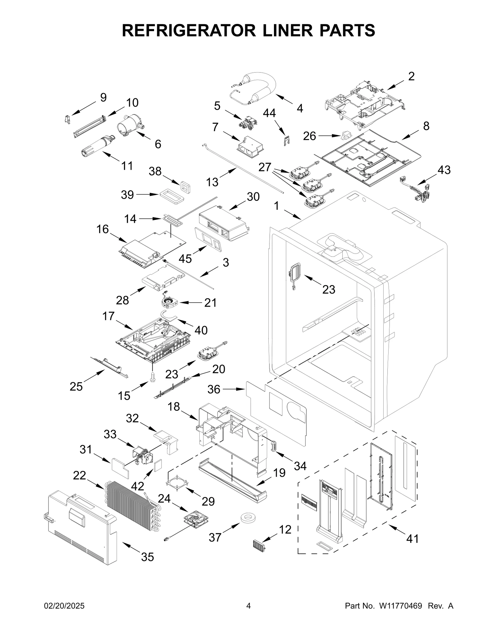 REFRIGERATOR LINER PARTS