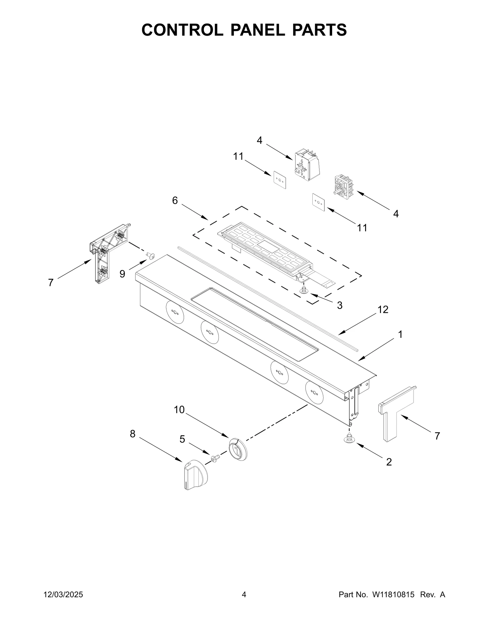 CONTROL PANEL PARTS