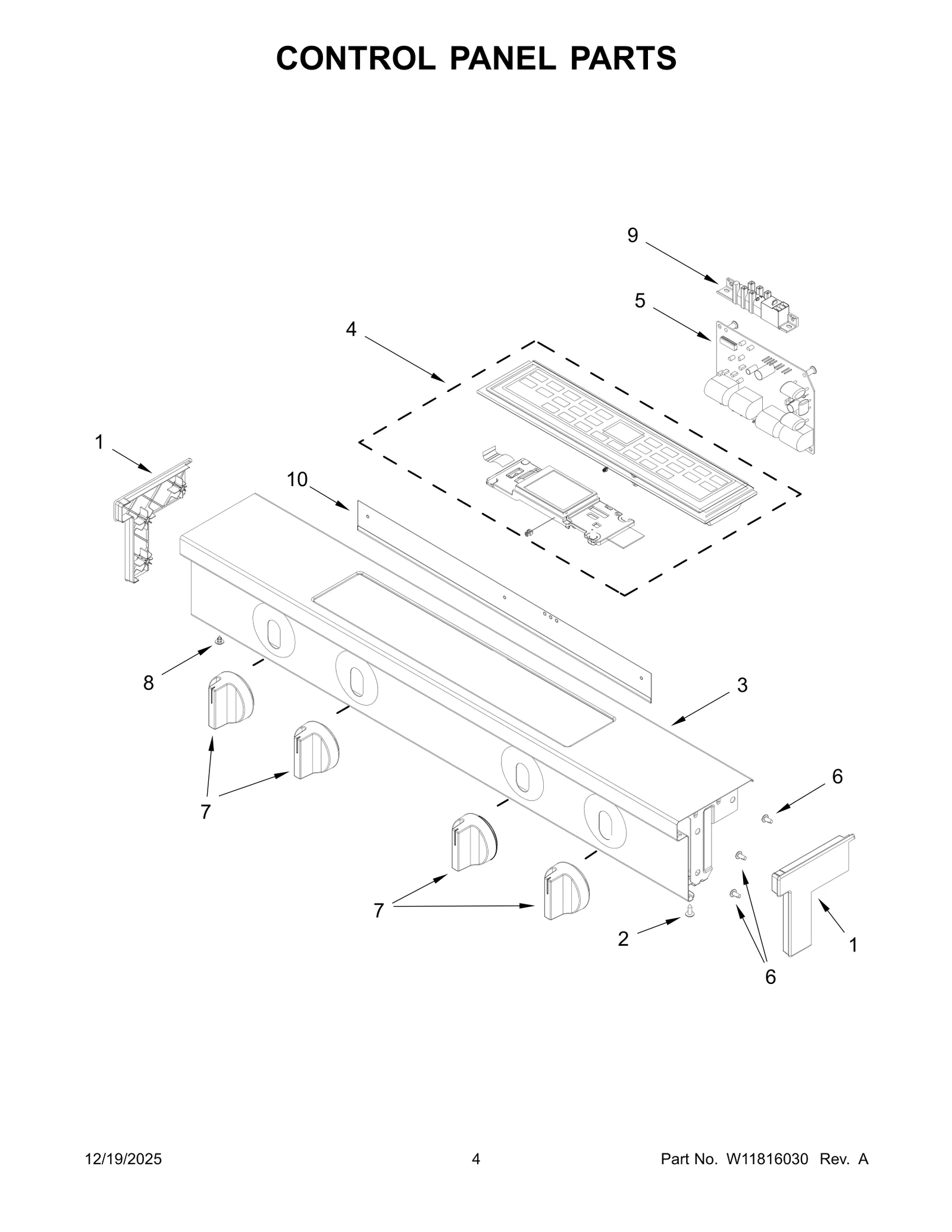 CONTROL PANEL PARTS