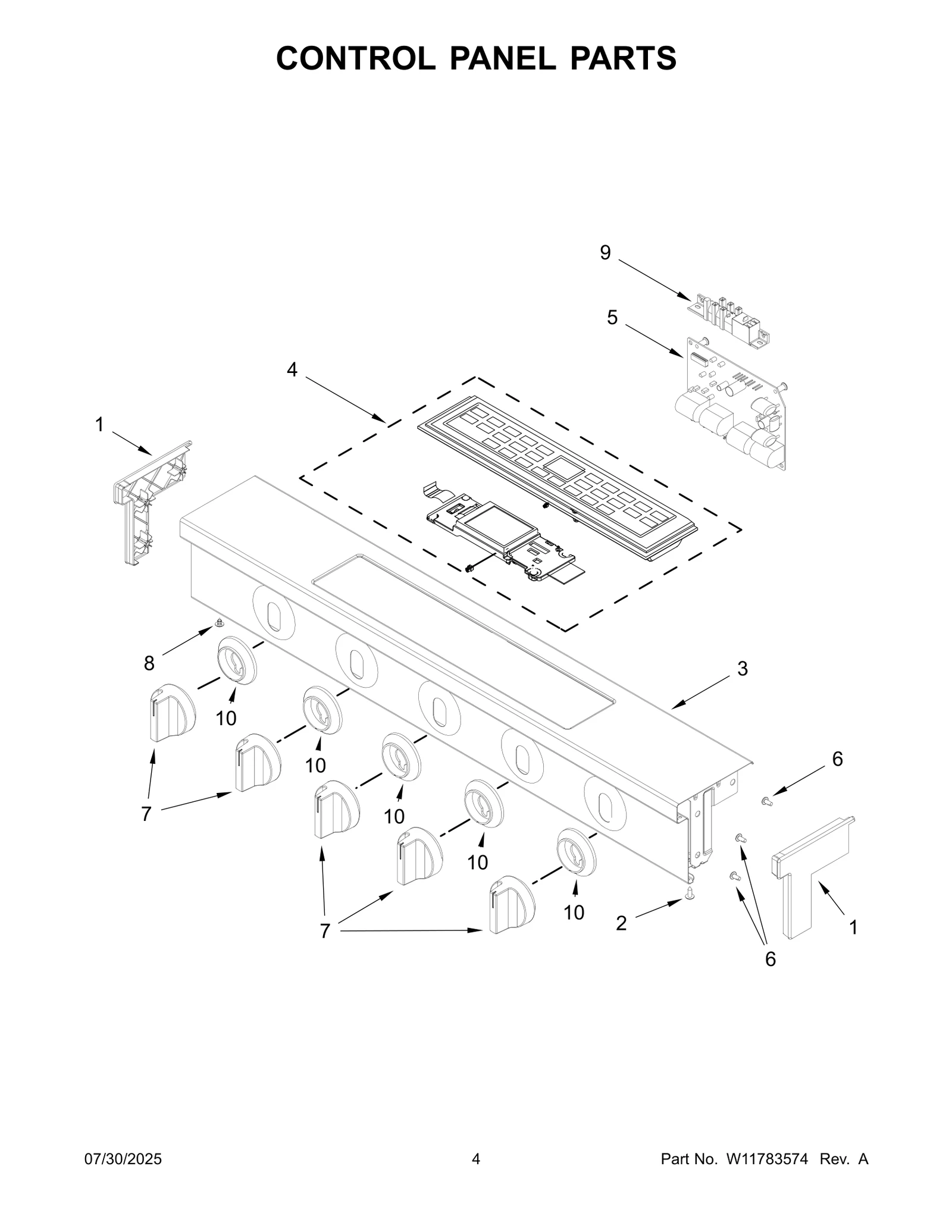 CONTROL PANEL PARTS