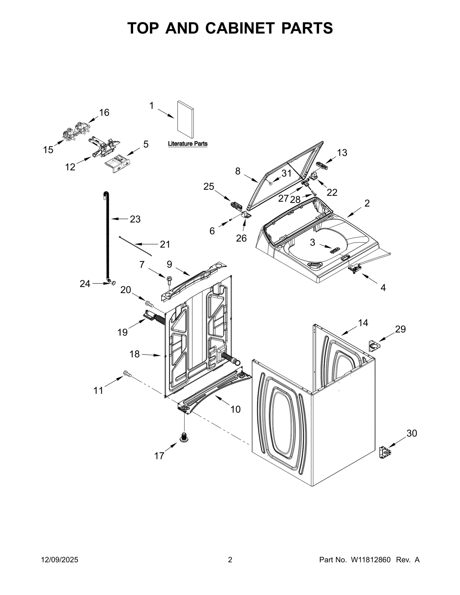 TOP AND CABINET PARTS