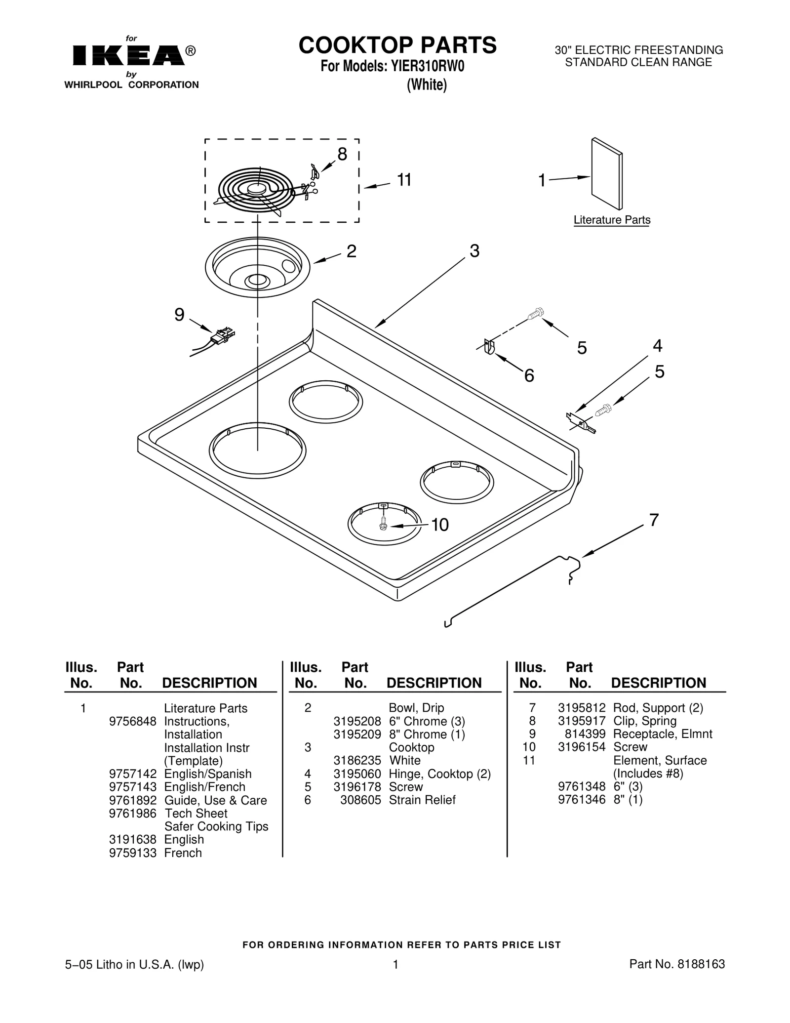 COOKTOP PARTS