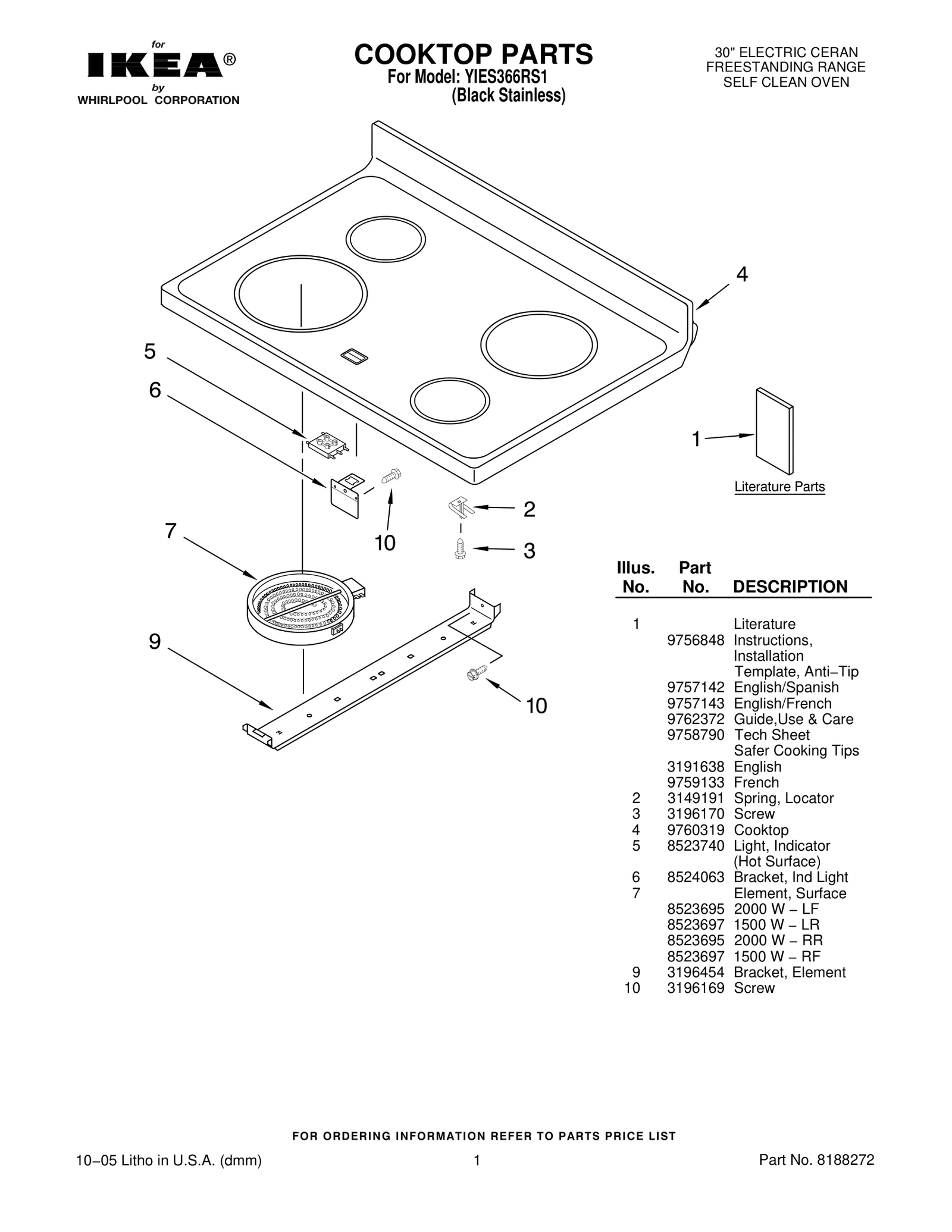 COOKTOP PARTS