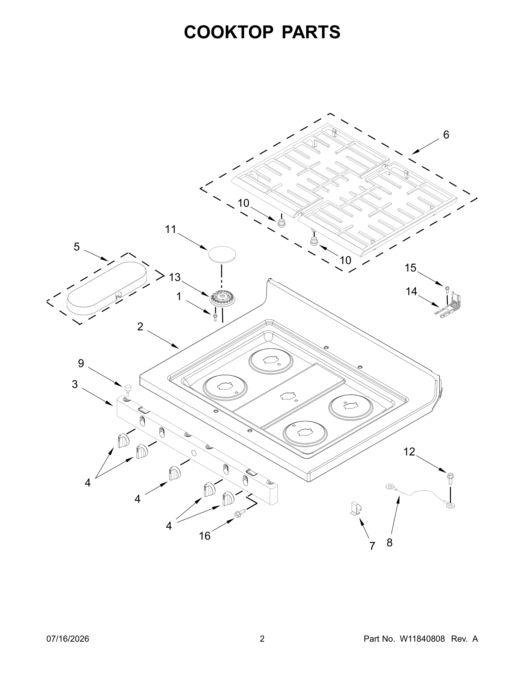 COOKTOP PARTS