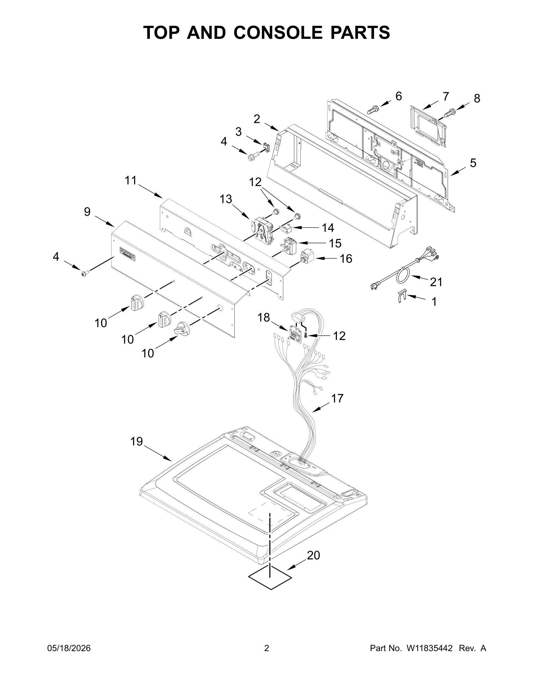 TOP AND CONSOLE PARTS