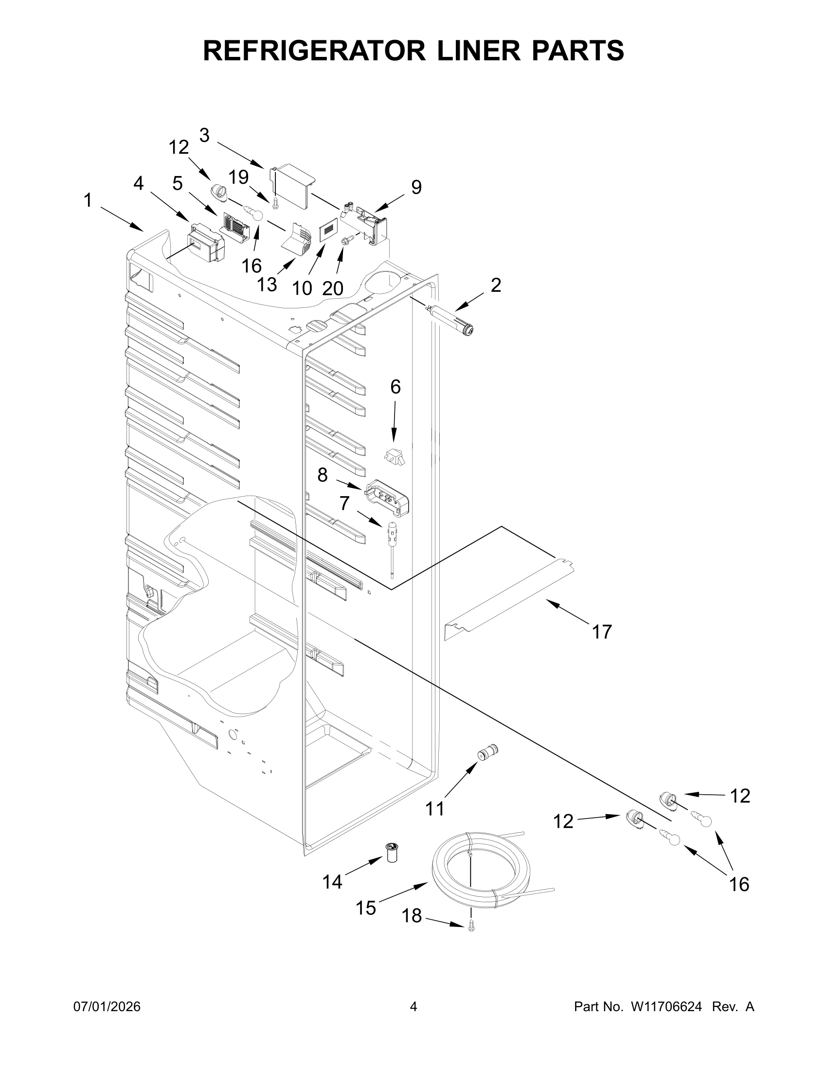 REFRIGERATOR LINER PARTS