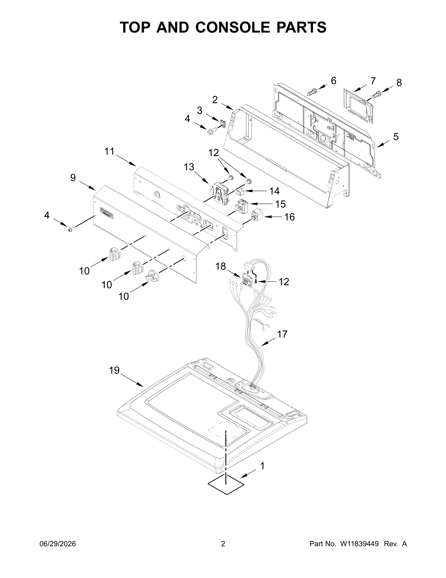TOP AND CONSOLE PARTS