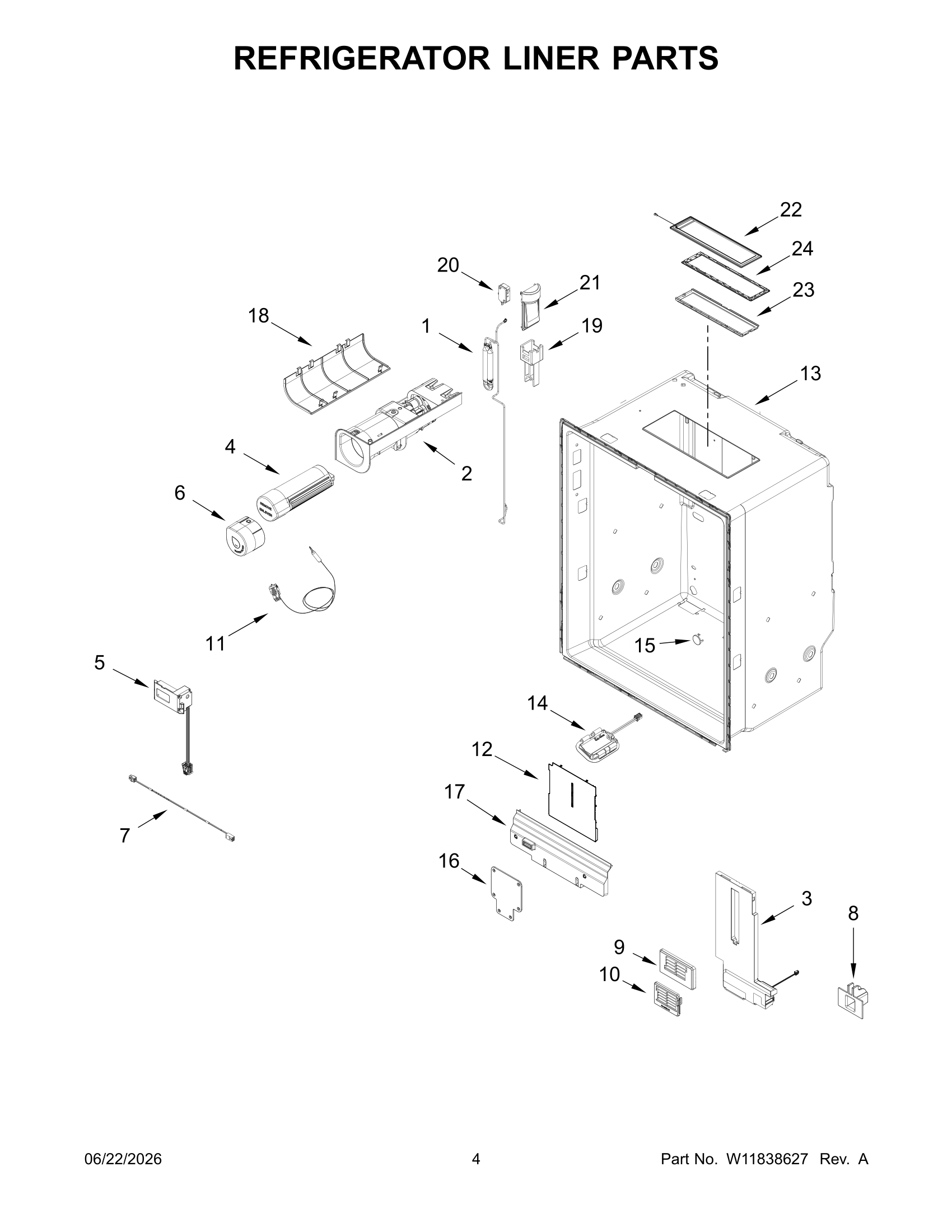 REFRIGERATOR LINER PARTS