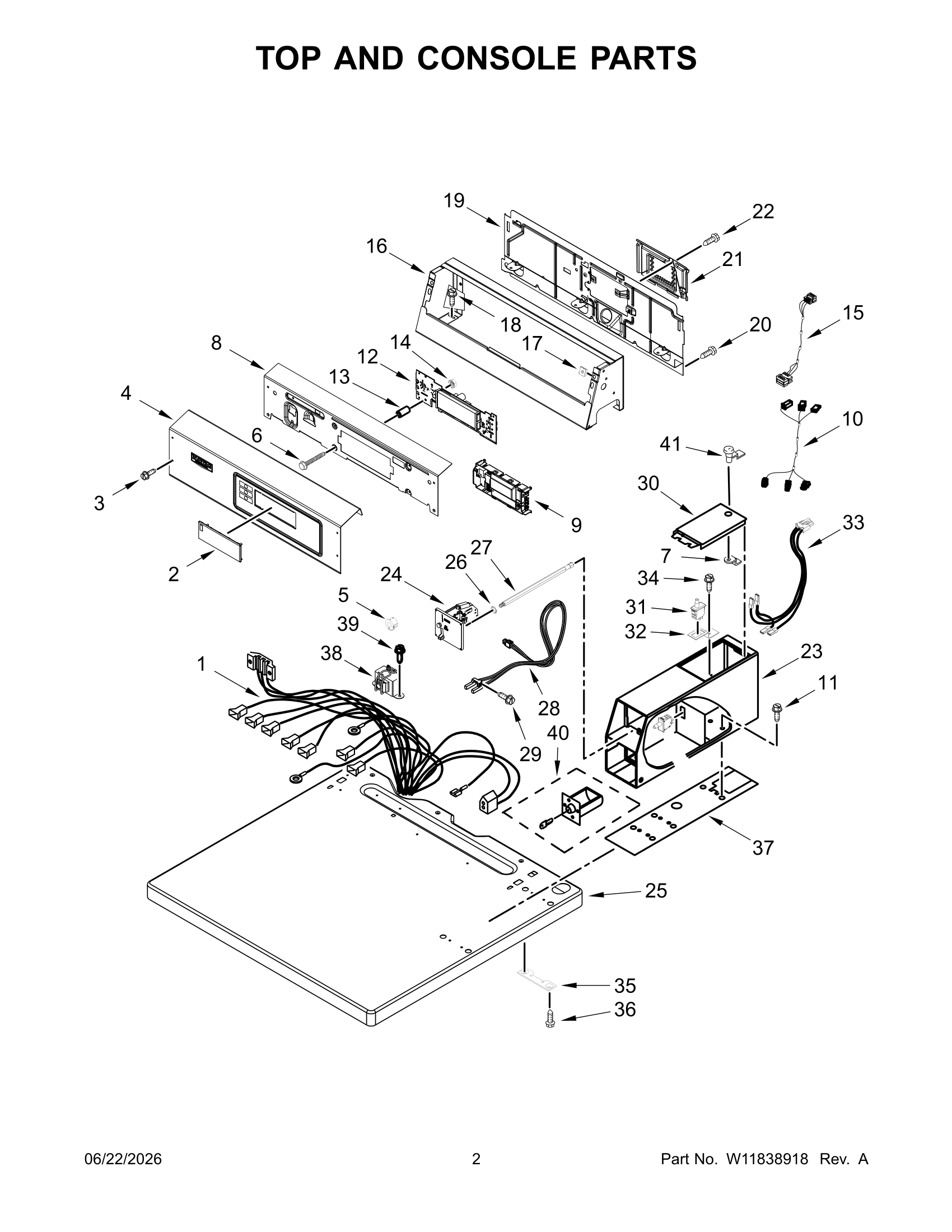 TOP AND CONSOLE PARTS