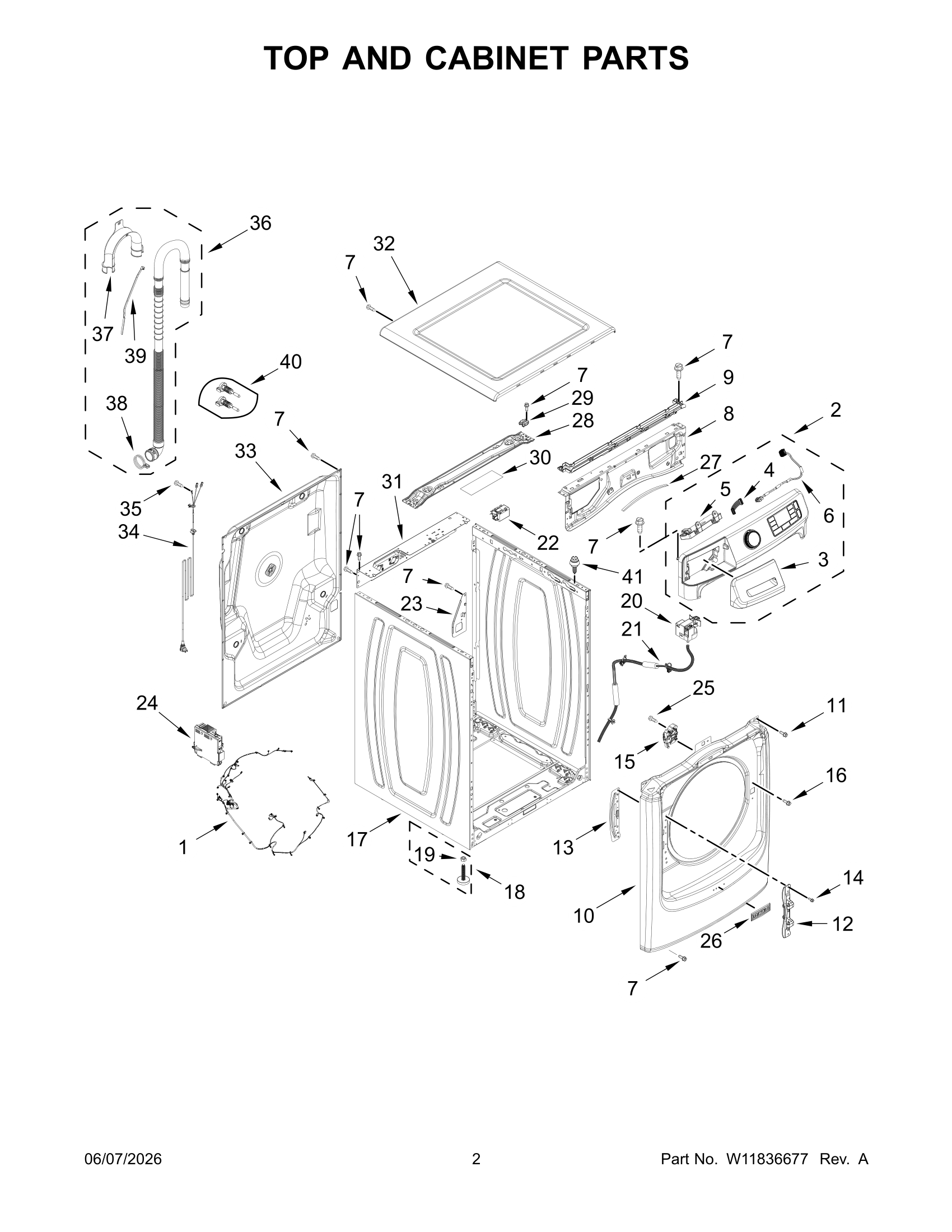 TOP AND CABINET PARTS