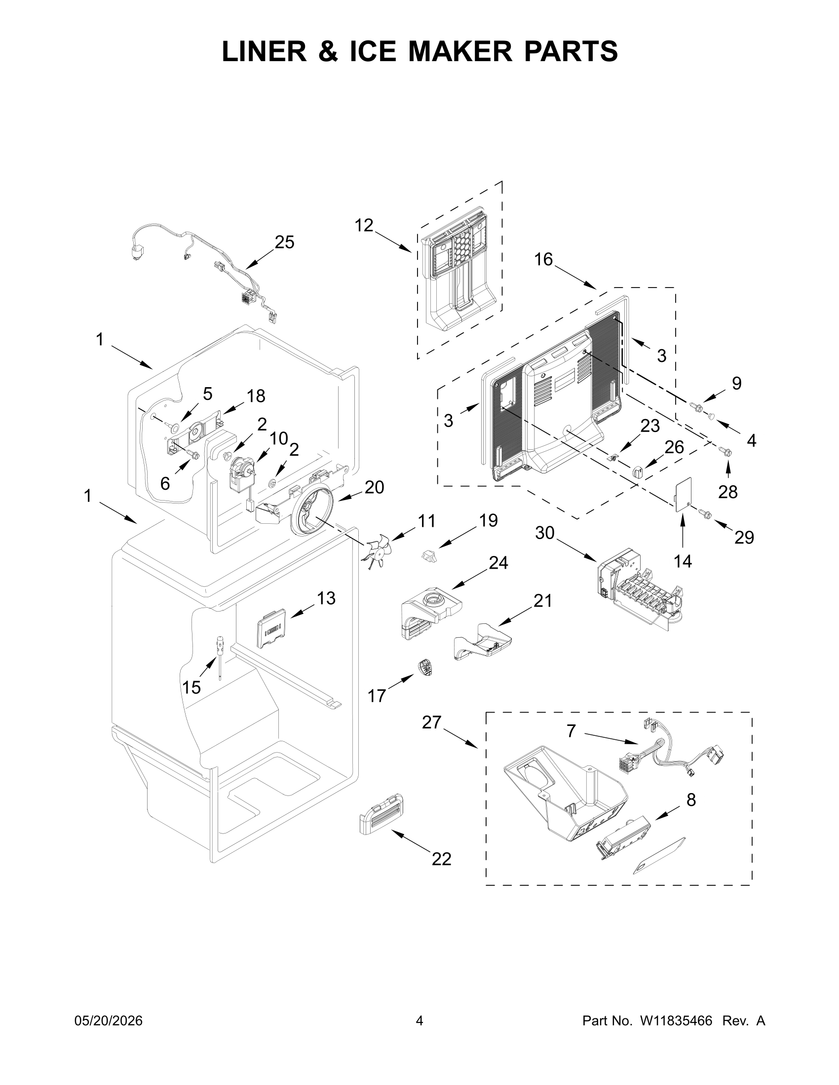 LINER & ICE MAKER PARTS