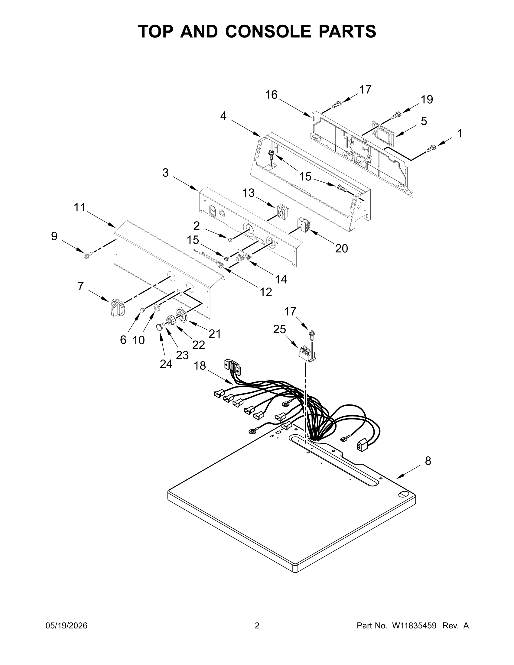 TOP AND CONSOLE PARTS